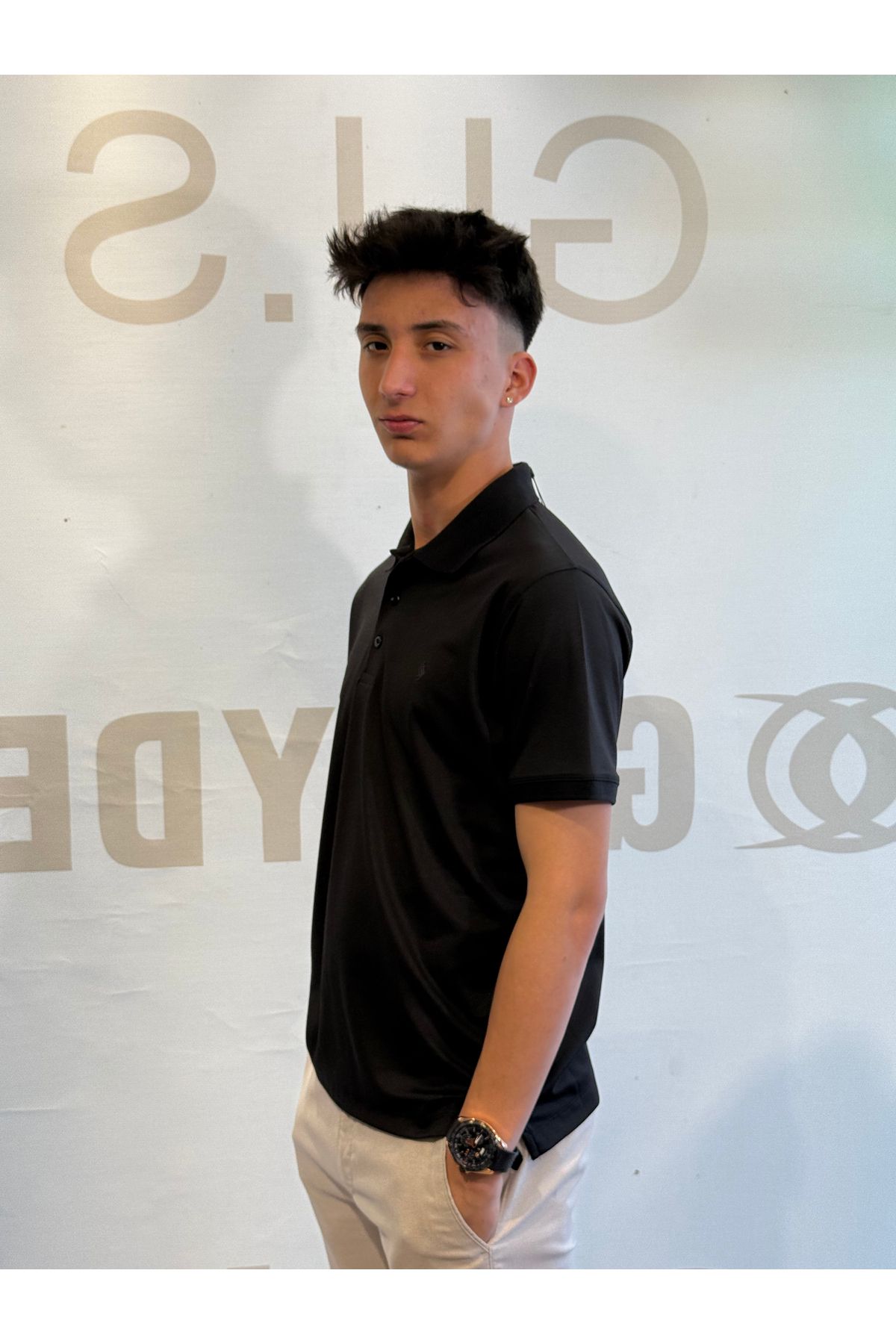 San&Fa SANFA POLO YAKA SİYAH T-SHIRT