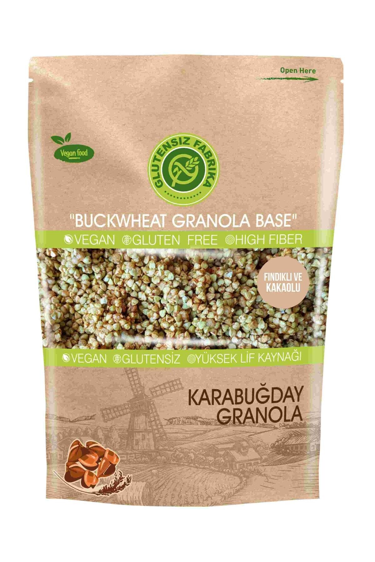 GLUTENSİZ FABRİKA Fındık Ve Kakaolu Yulaf & Karabuğday Granola 300 gram