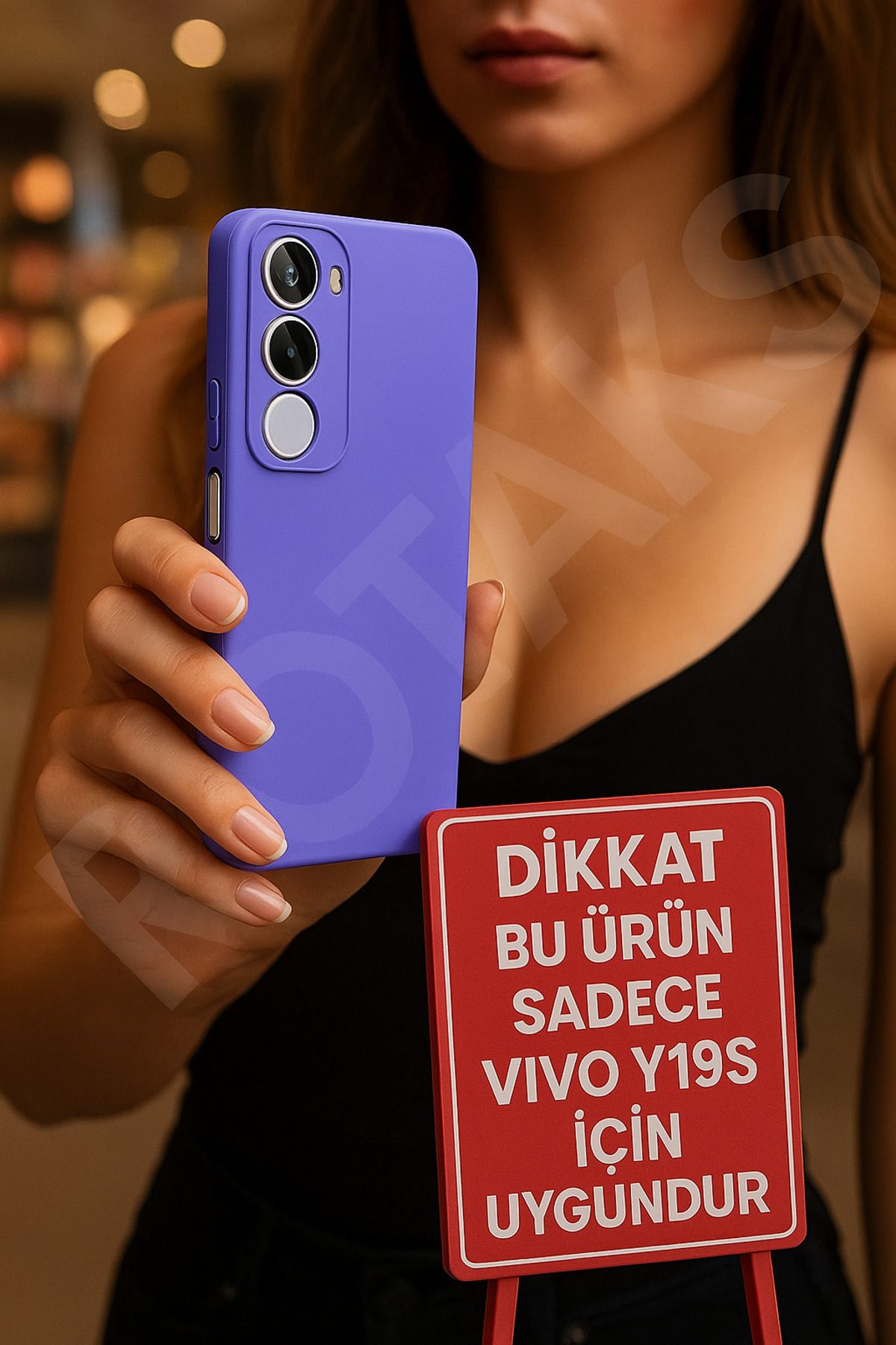 Rotaks Vivo Y19s Uyumlu Kadife İç Yüzeyli Mat Silikon Kılıf – Ultra İnce, Tam Koruma
