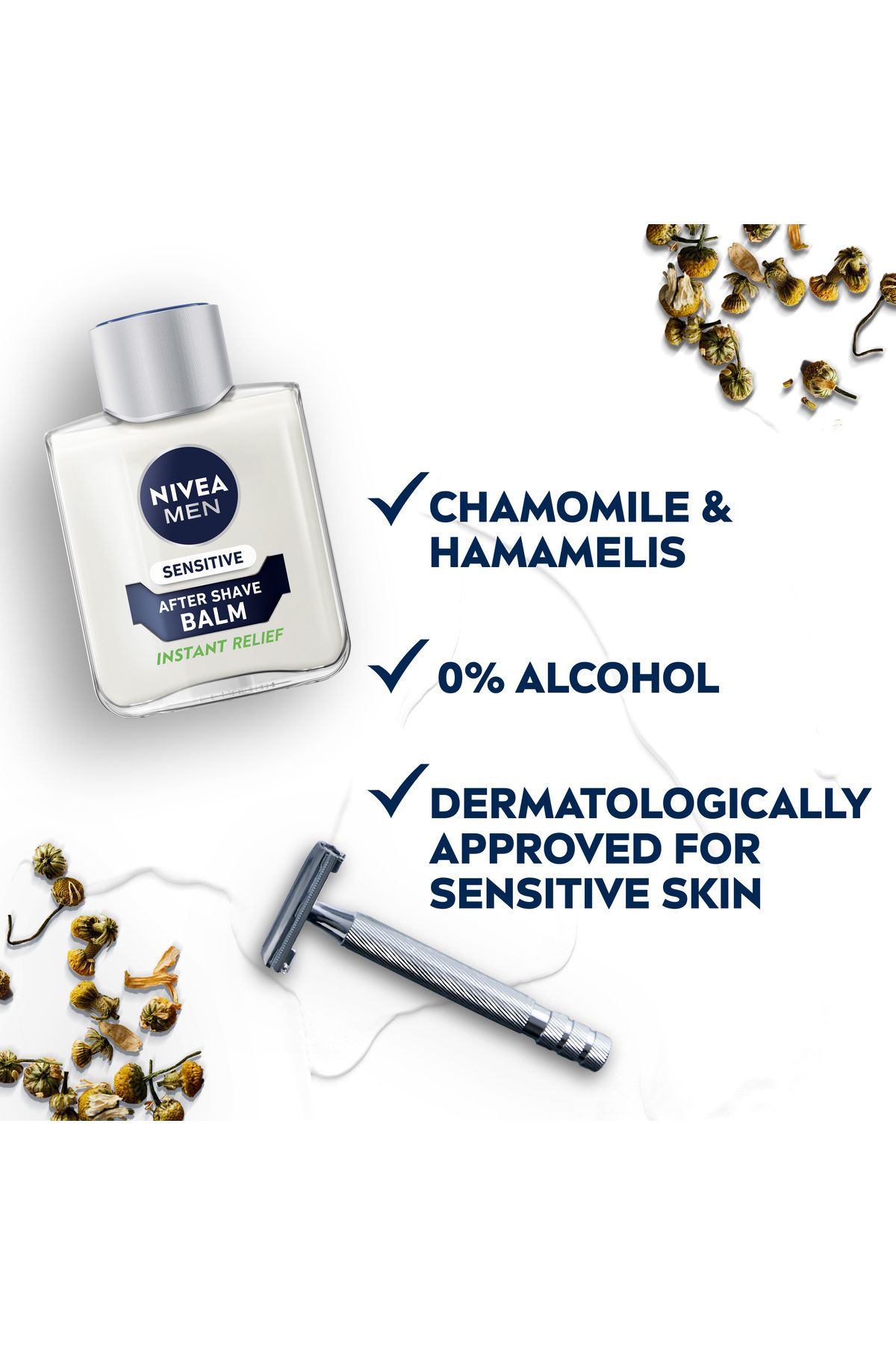 NIVEA-NIVEA MEN Sensitive After Shave Balm, Chamomile & Hamamelis, 100ml 2