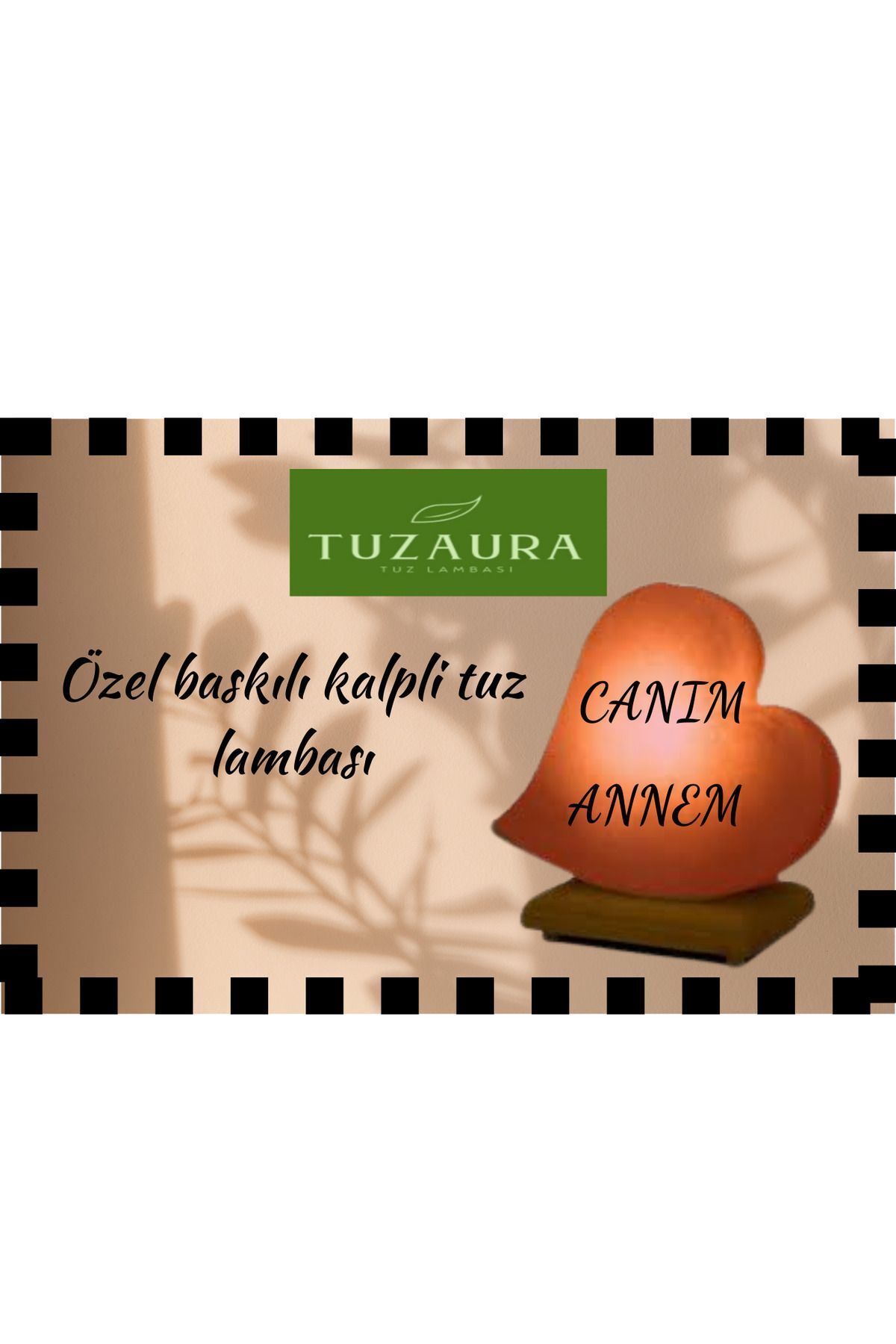 AURASALT TUZAURA canım annem baskılı kalplı tuz lambası 3 kg agırlıgında