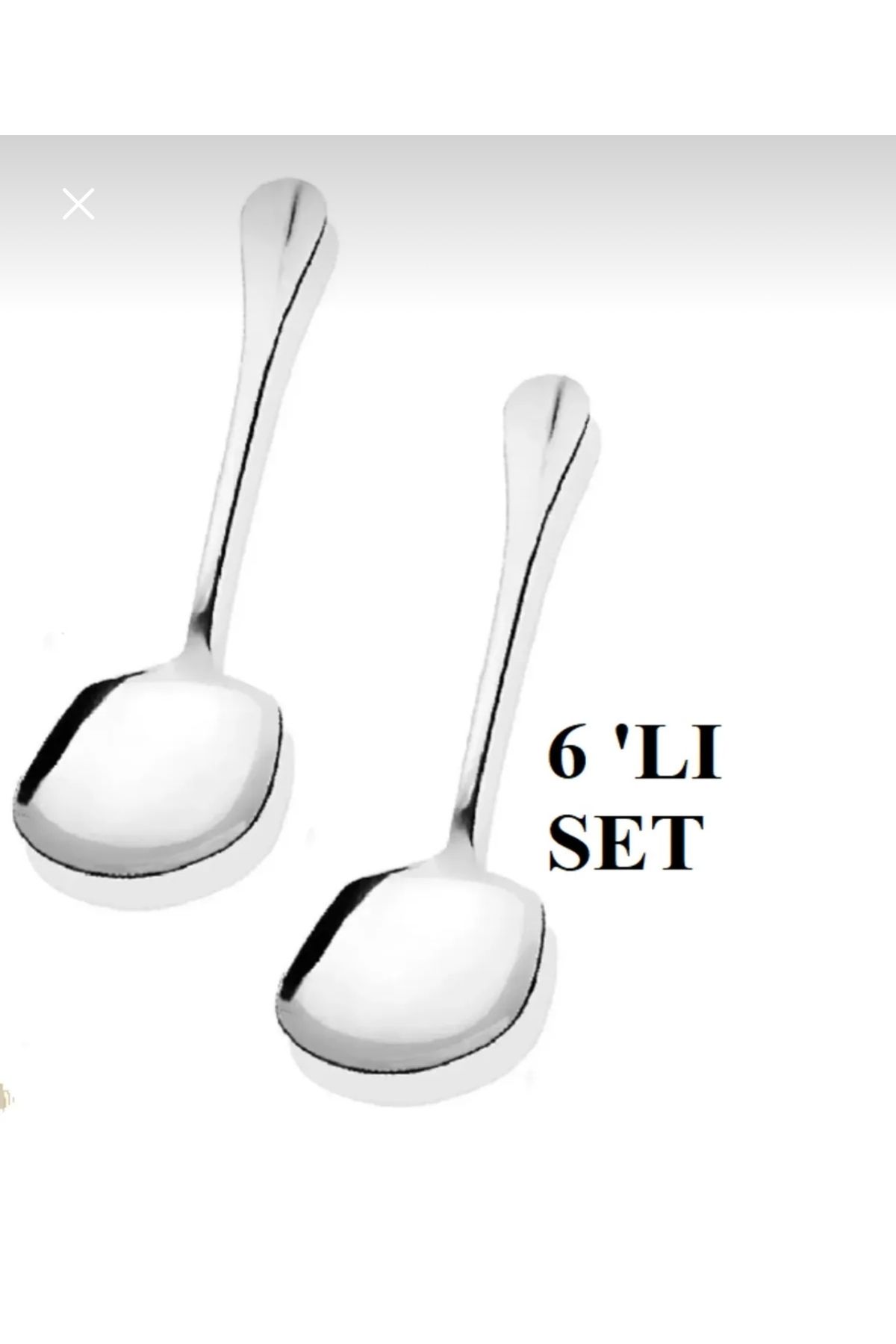 Pembelia Life 6 Adet Paslanmaz Çelik Servis Sunum Kaşığı 21 Cm Metal Kaşık