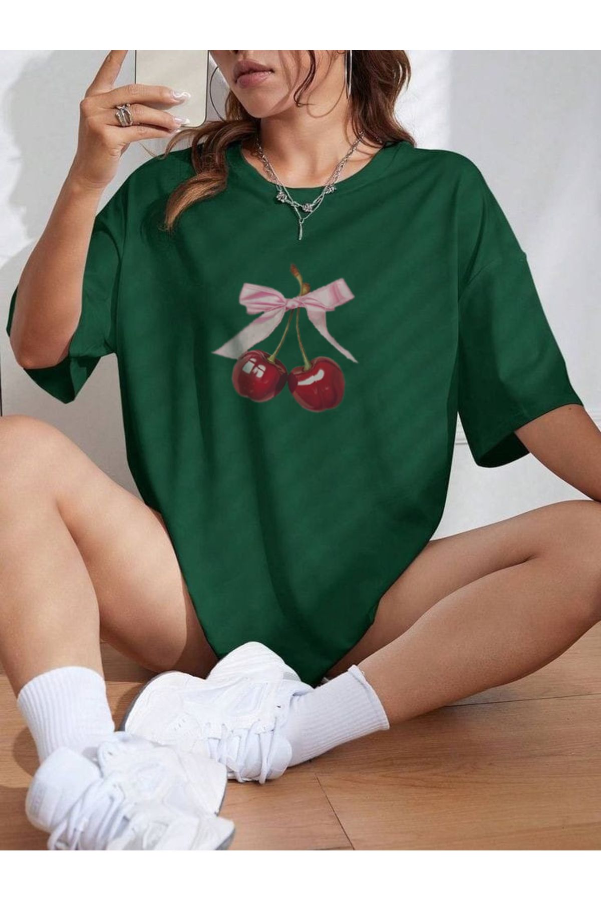 TekTarzz Unisex Kurdele Baskılı Tasarım Tshirt