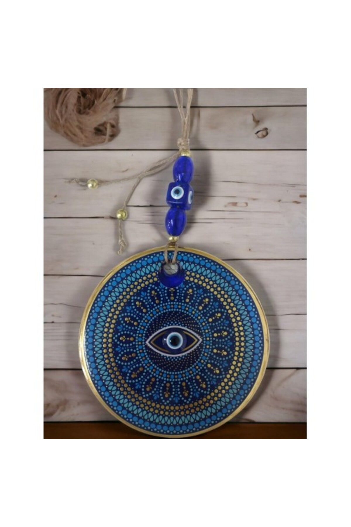 Shop58 Yaldızlı Puantiyeli Nazar Boncuk Gözlü Duvar Süsü