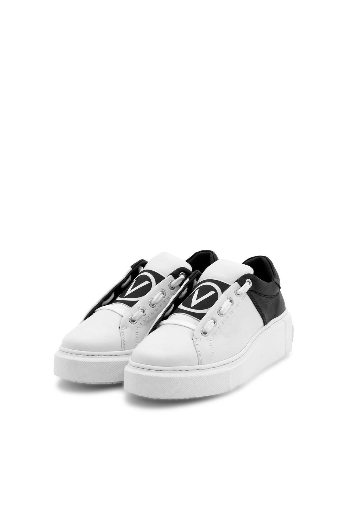 Valentino Kadın Baraga Lace-Up Sneakers - Beyaz/Siyah