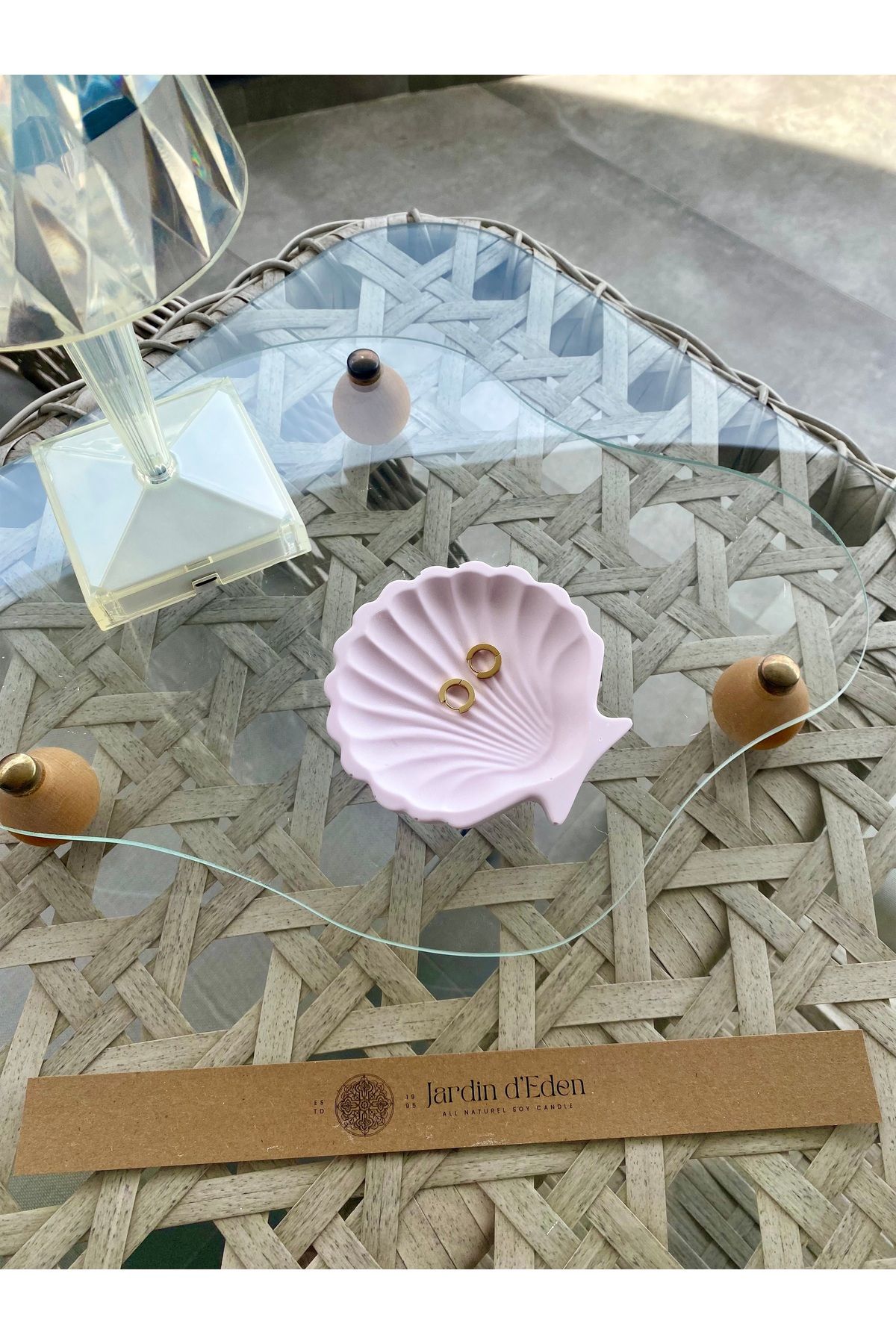 Tasarım Summer Coll. İstiridye El Yapımı Pembe Dekoratif Beton Obje Set, Ev, Balkon Dekor