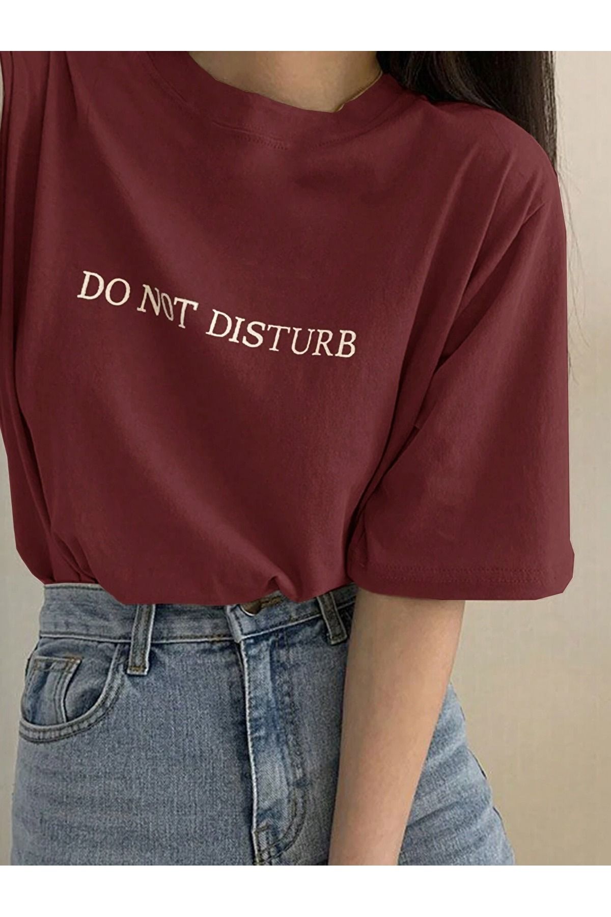 OVER HEAD Kadın Do Not Dısturb Baskılı Oversize T-shirt