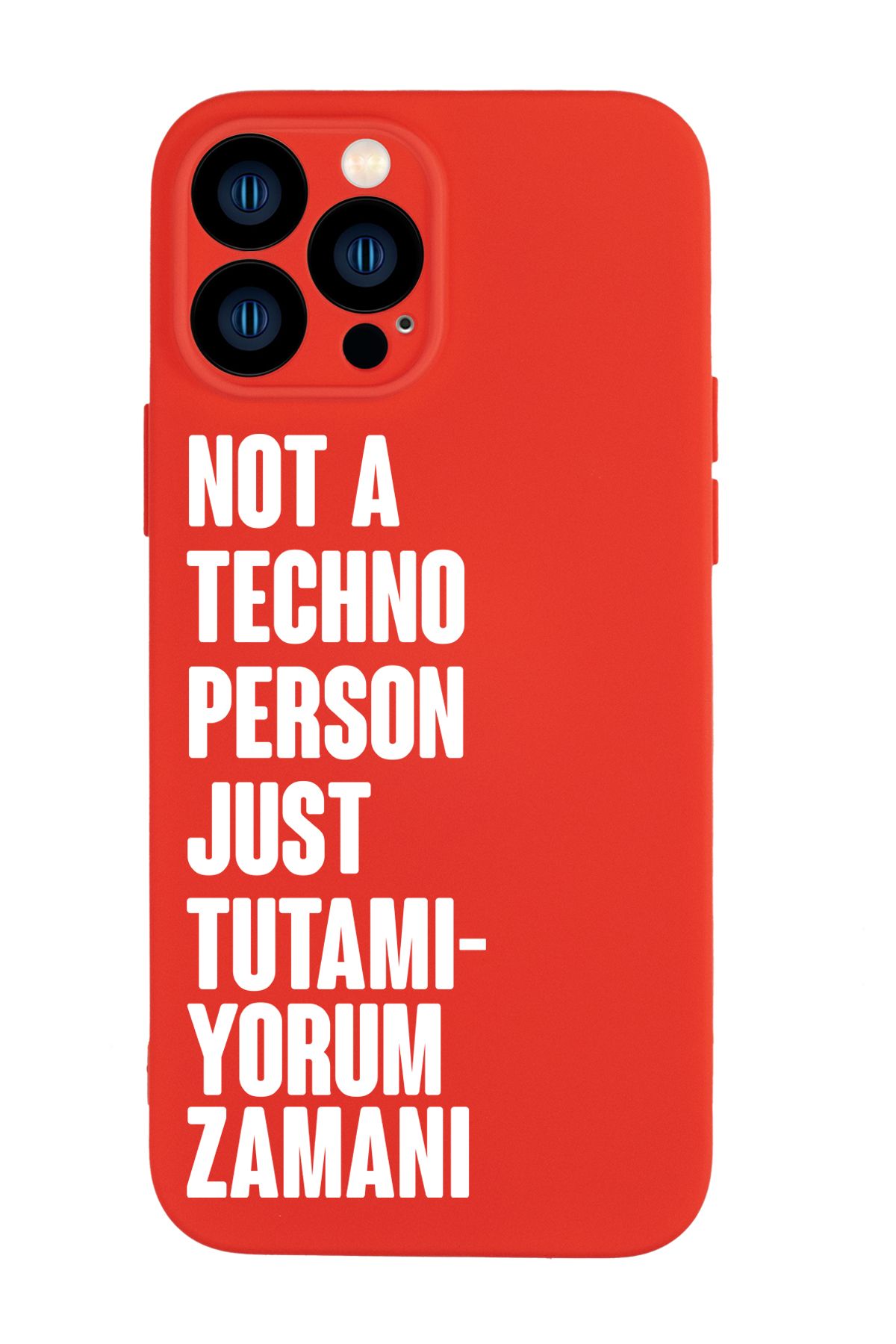 mooodcase iPhone 13 Pro Max Uyumlu Not Techno Person Just Tutamıyorum Zamanı Desenli Telefon Kılıfı