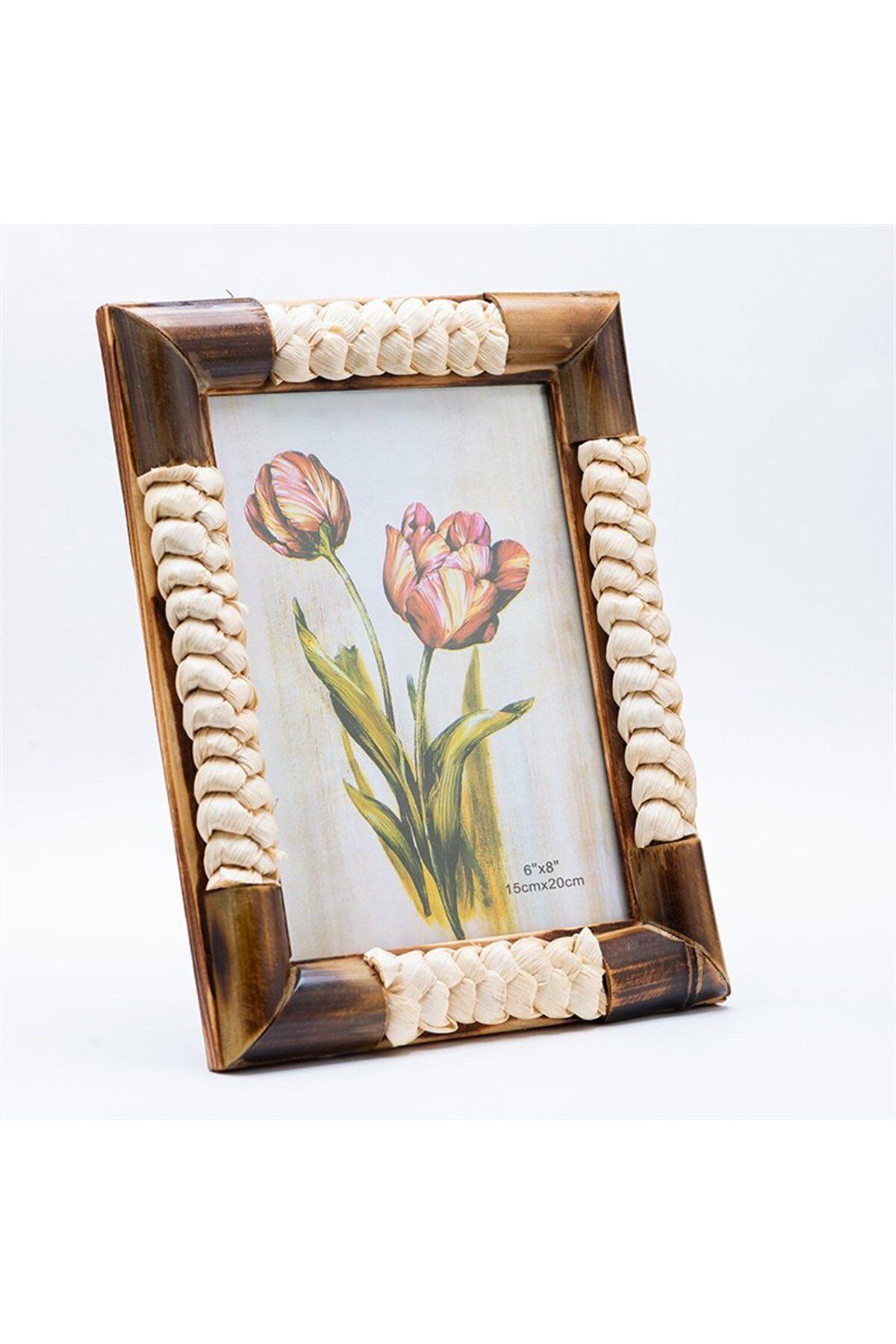 gifttime Kişiye Özel Ahşap Bambu Desenli Çerçeve