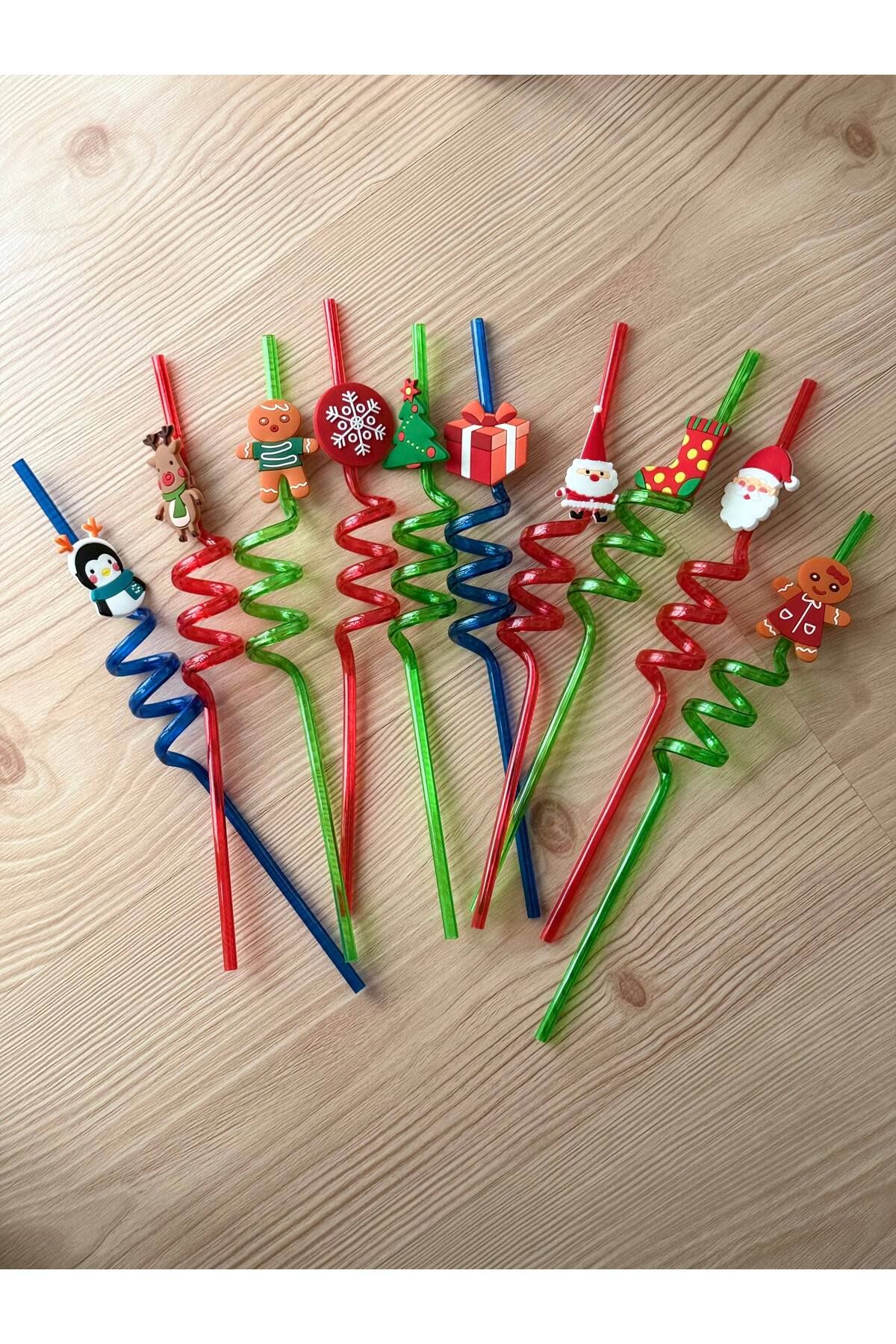 The Party Hub Yılbaşı Temalı Pipet Eğlenceli Parti Pipet Set 10'lu