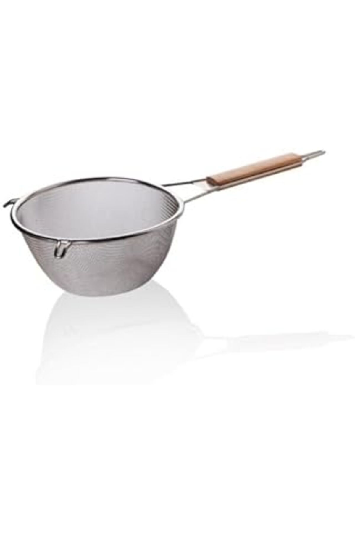karadağsb Deconox Ahşap Saplı Paslanmaz Çelik Süzgeç, Küçük Boy Metal Süzgeç 18 * 8.5 Cm - Ahşap Saplı Paslan