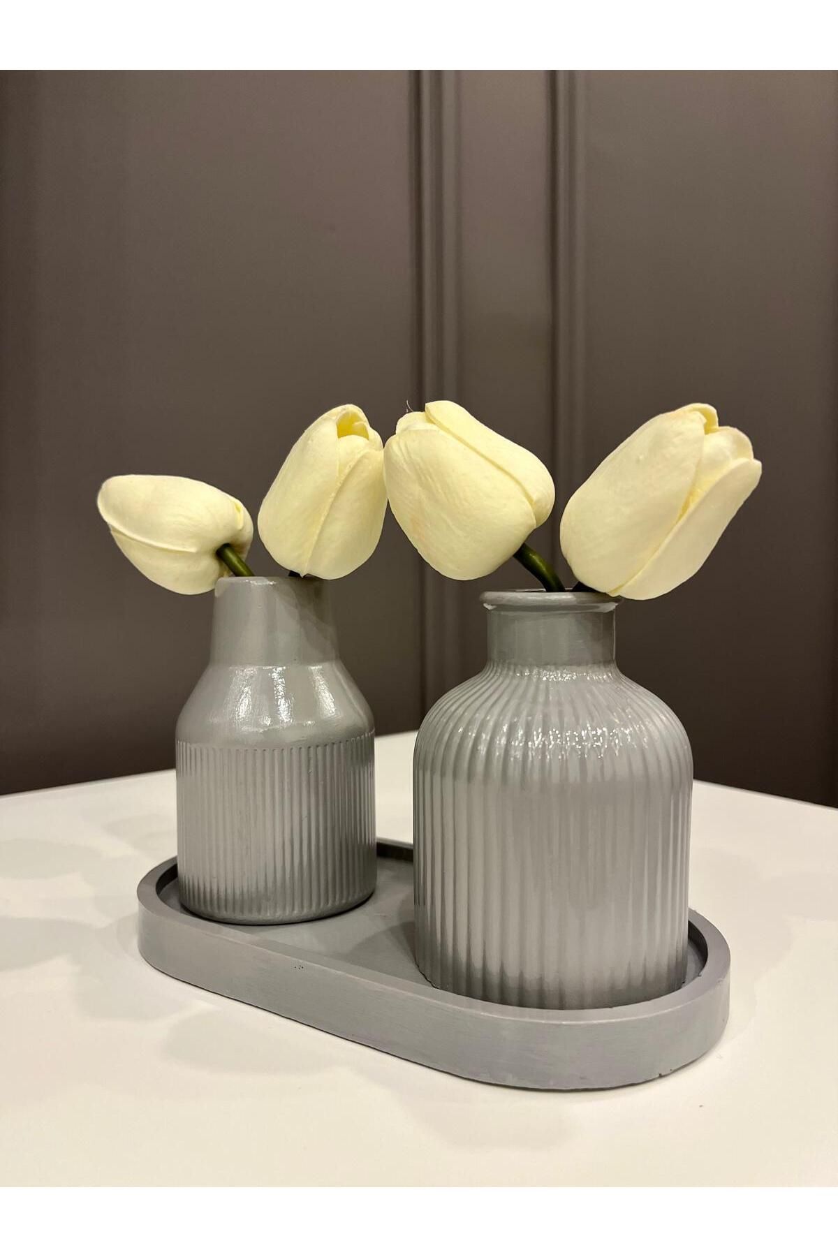 ATÖLYE MELİSA Minimal Vazo Set 2'li Bohem Biblo Dekoratif Vazo Seti Hediyelik Pinterest Model Set