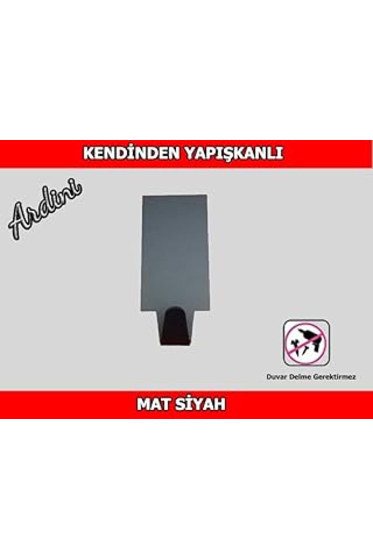 karadağsb Ardini Kendinden Yapışkanlı 4 Lü Paket Dikdörtgen Mat Siyah Bornoz Havlu Askısı