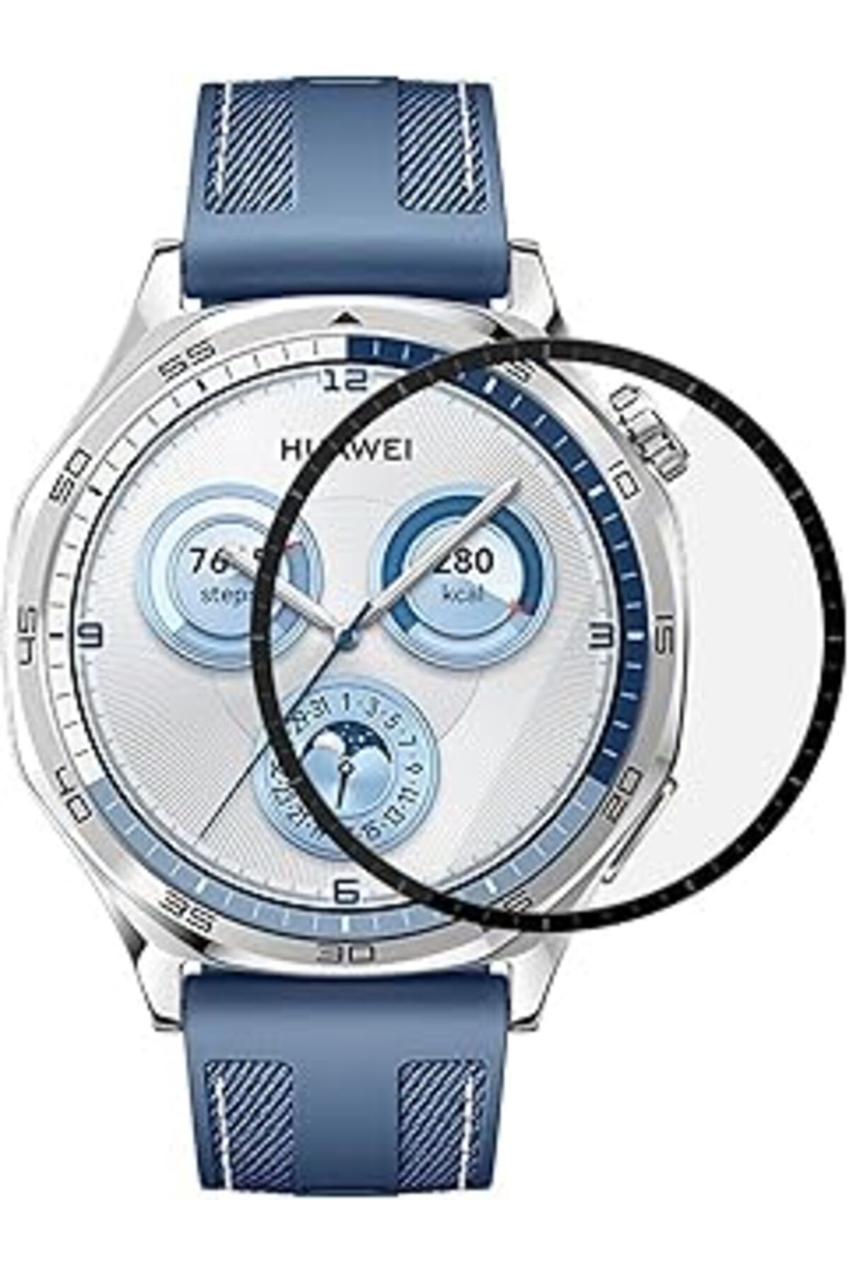 karadağsb Microsonic Huawei Watch Gt5 46Mm Tam Kaplayan Temperli Cam Full Ekran Koruyucu Siyah