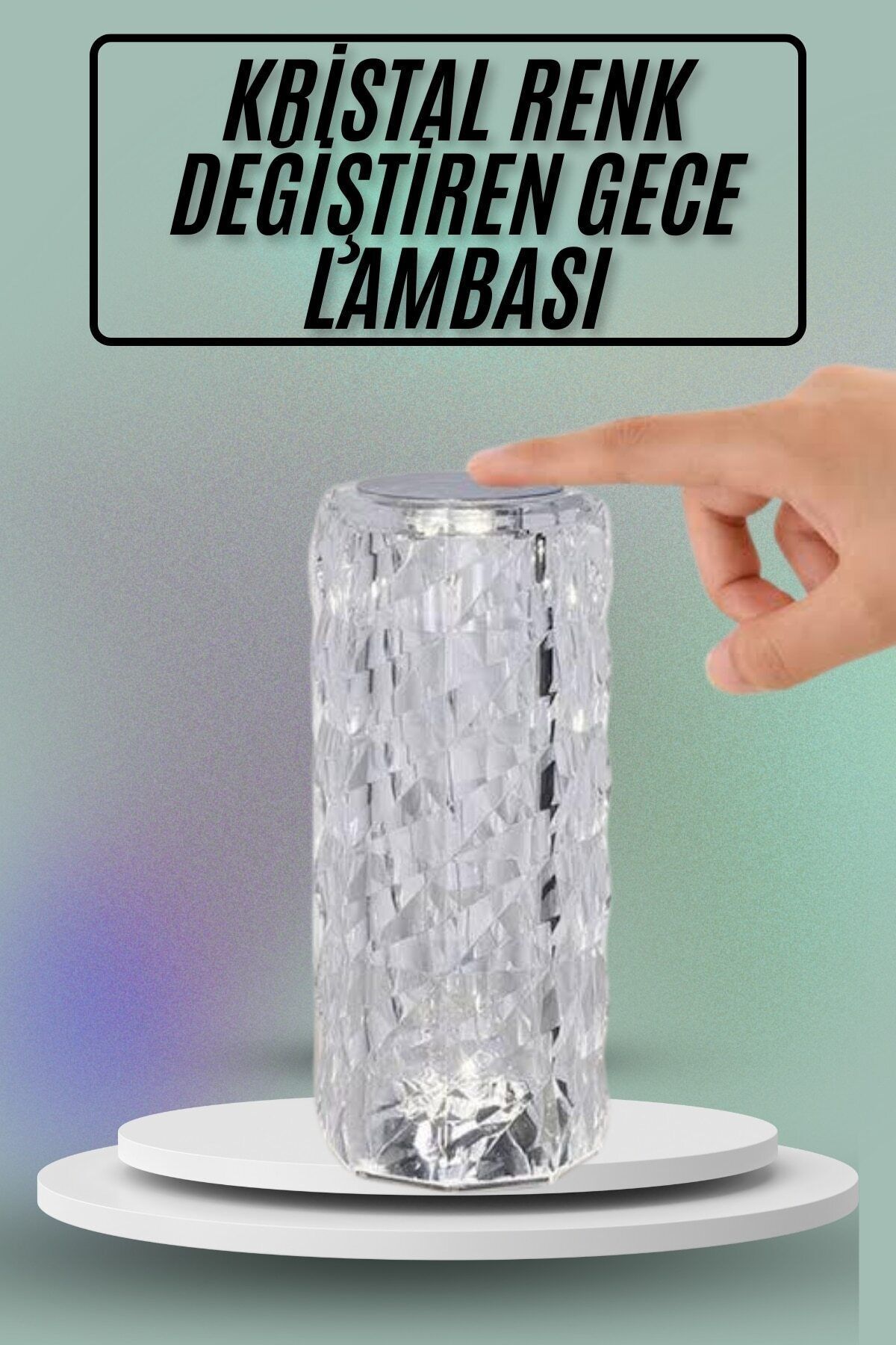 KeşifHOME Dekoratif Masa ve Gece Lambası Şık ve Dayanıklı Sensörlü Şarjlı Kristal Lamba