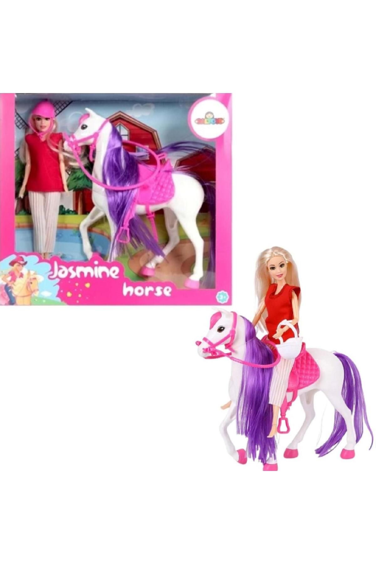 toysclub GALTOYS GLTE301-B JASMINE HORSE BEBEKLİ - BEYAZ/PEMBE