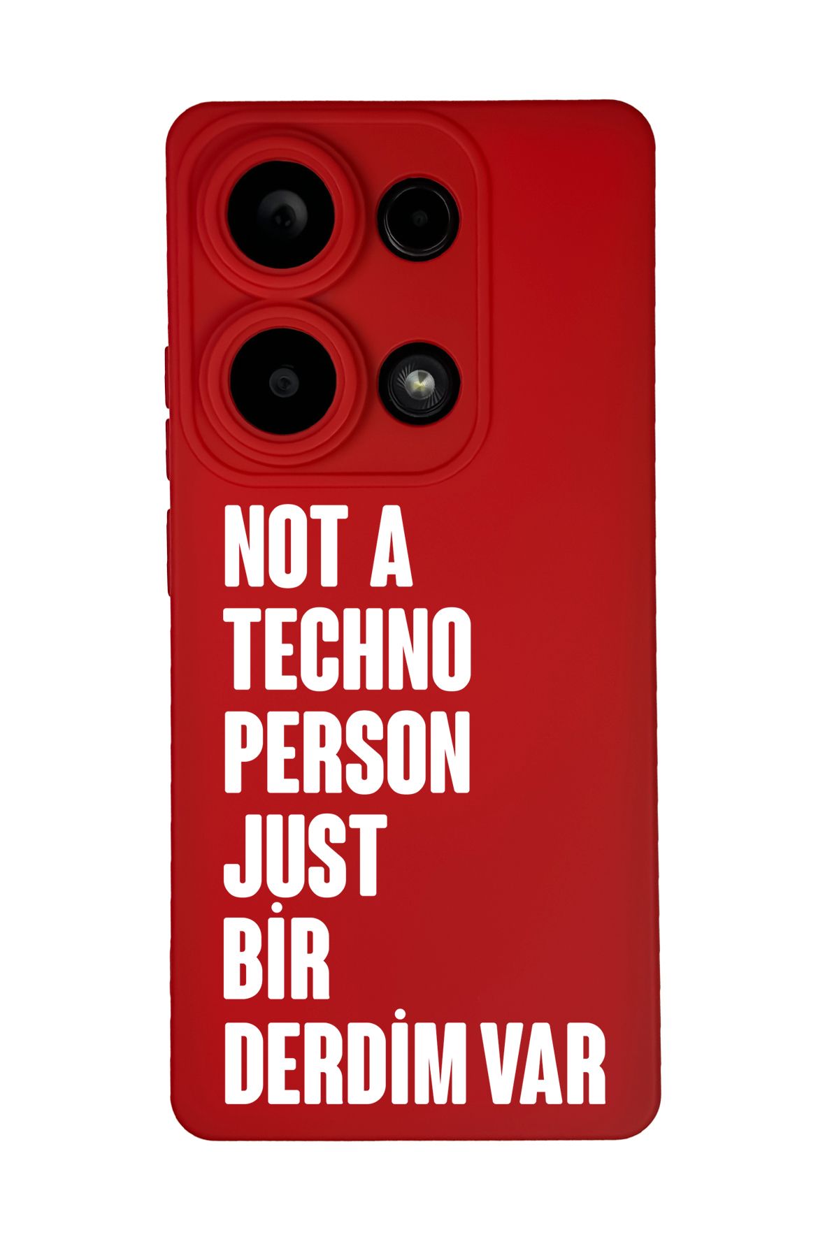 mooodcase Redmi Note 13 Pro Uyumlu Not Techno Person Just Bir Derdim Var Desenli Telefon Kılıfı