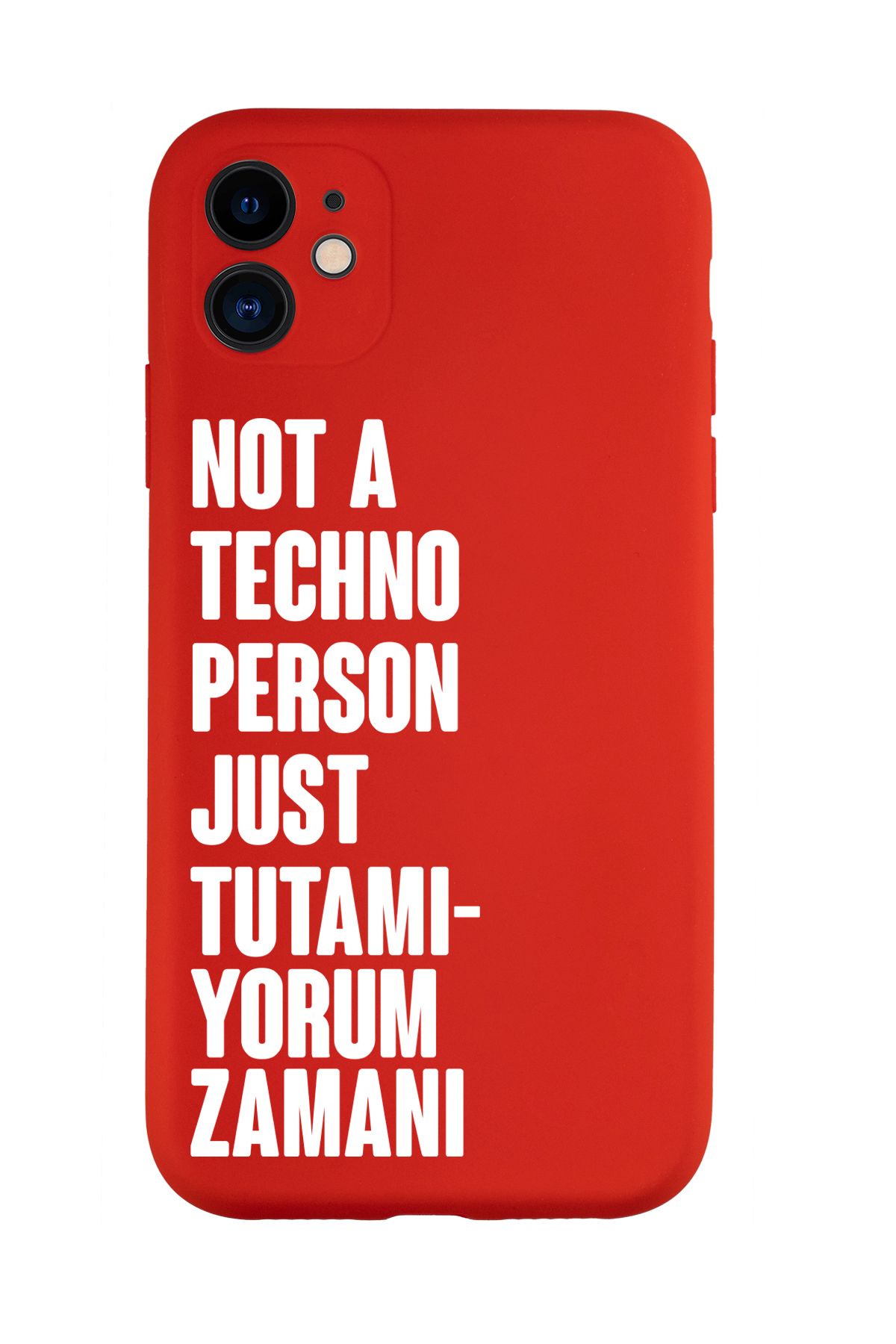 mooodcase iPhone 11 Uyumlu Not Techno Person Just Tutamıyorum Zamanı Desenli Telefon Kılıfı