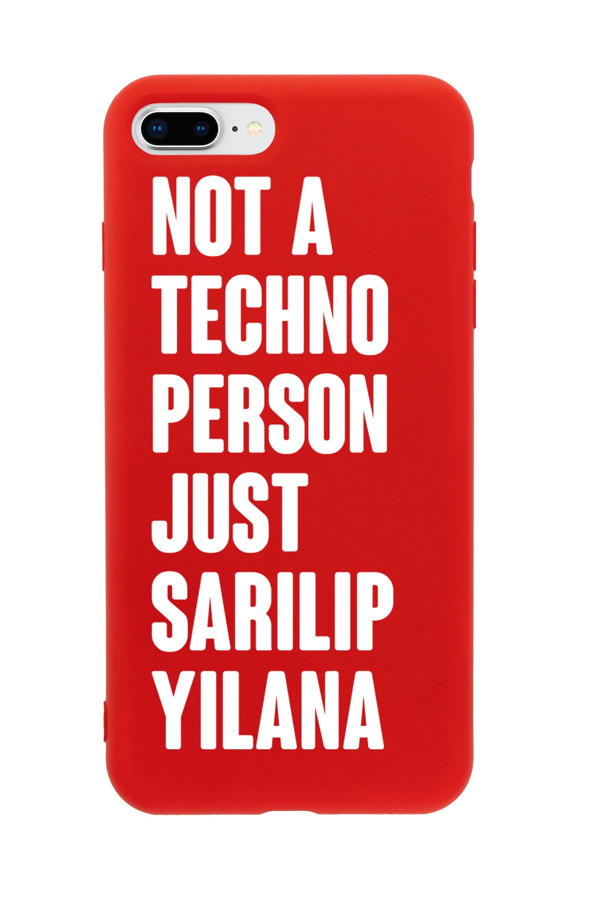mooodcase iPhone 7 Plus / 8 Plus Uyumlu Not Techno Person Just Sarılıp Yılana Desenli Telefon Kılıfı