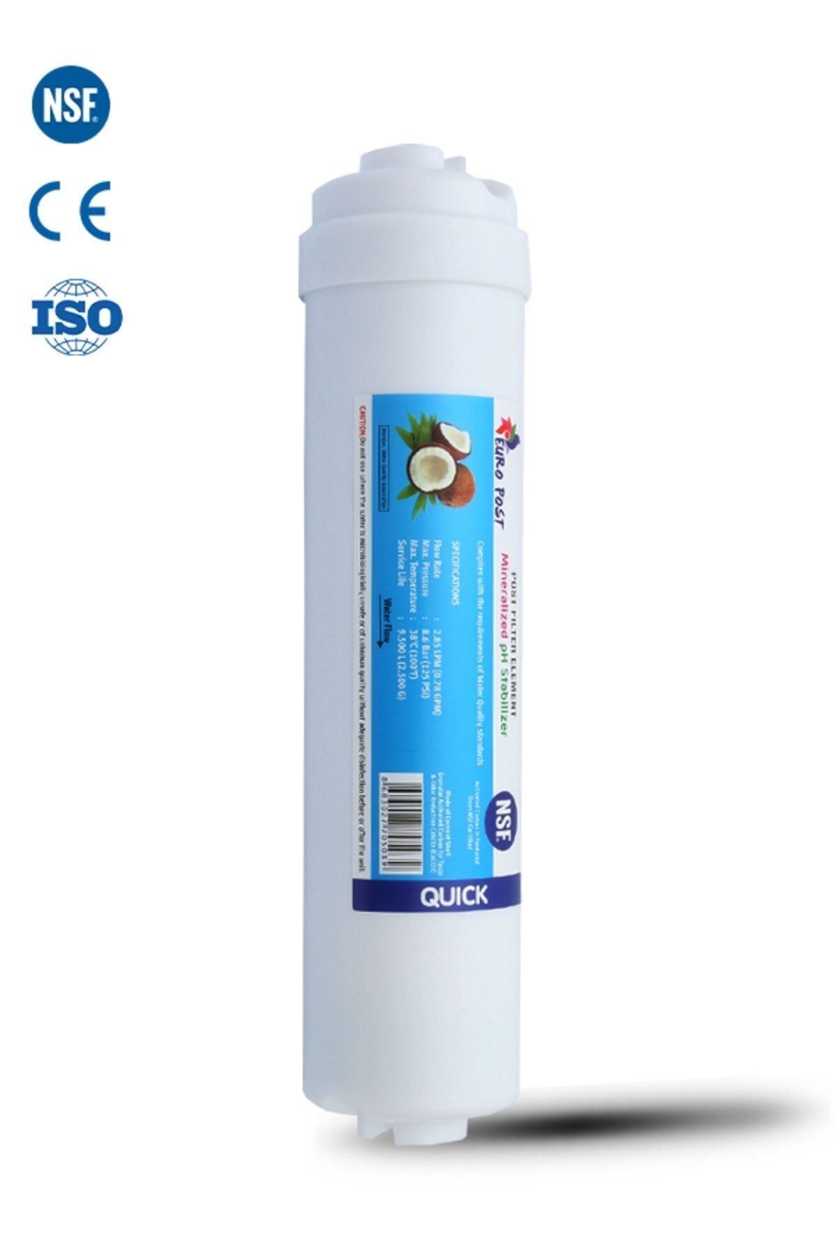 Filter Store Kokonat Bazlı Ultra Tatlandırıcı Su Arıtma Cihazı Uyumlu Kalın Post Karbon Filtre