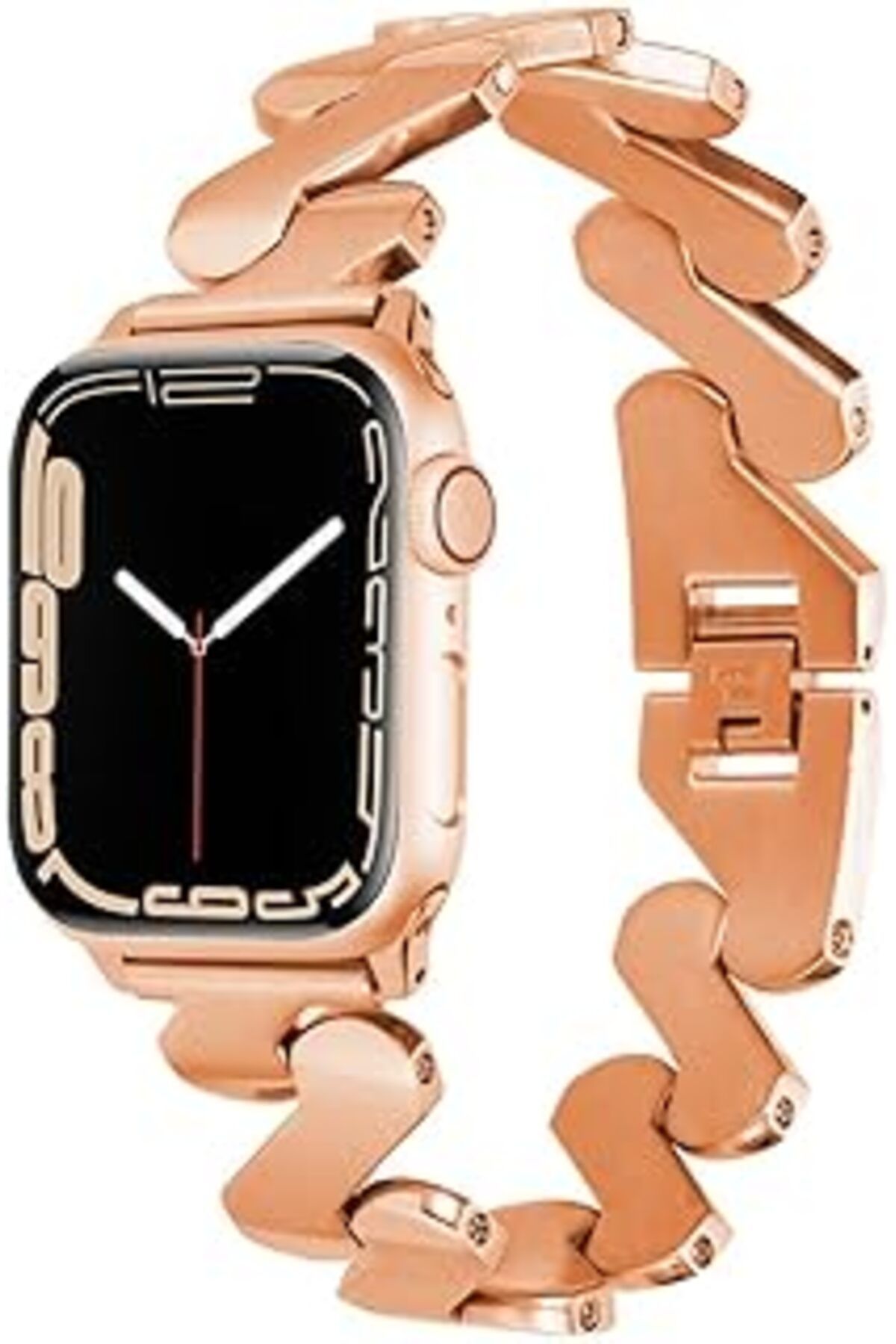 karadağsb Zore Apple İle Uyumlu Watch 38Mm/40Mm Kordon Krd-80 Metal Strap Kayış Rose Gold
