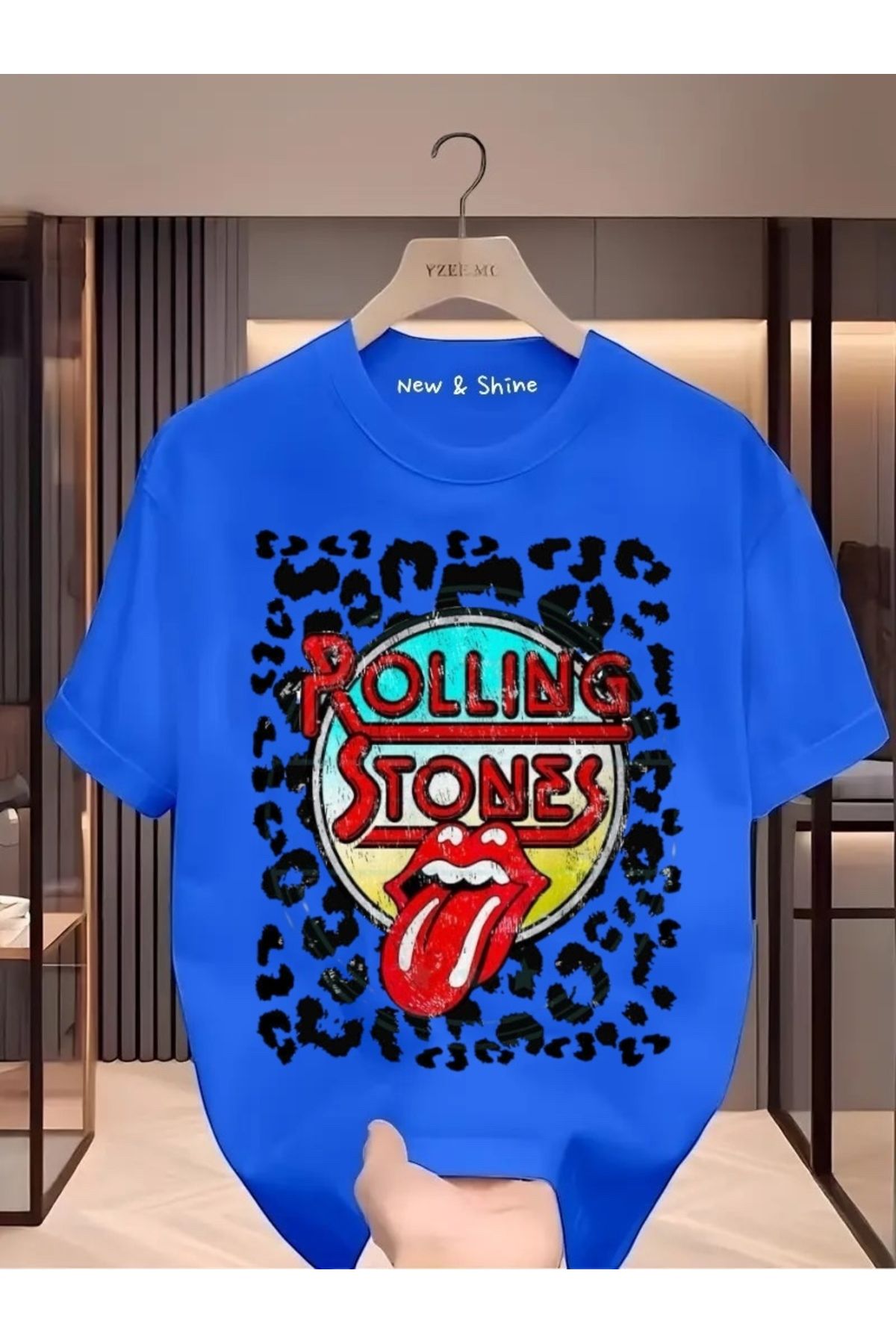 New Shine Rolling Stones Büyük Beden Oversize T-Shirt