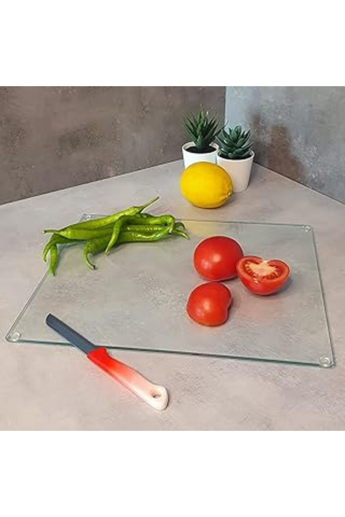 karadağsb Decorita Cam Kesme Tahtası | Saydam | 30Cm X 40Cm