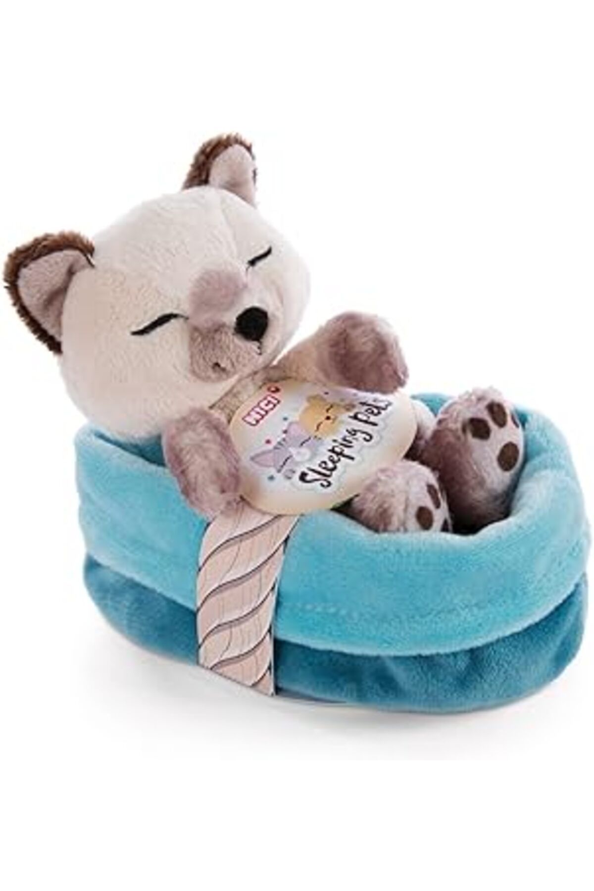 karadağsb Nici 47893 Soft Basket 12 Cm – Sleeping Pets Cuddly Toy Siamese Cats For Girls, Boys & Babies – Flu