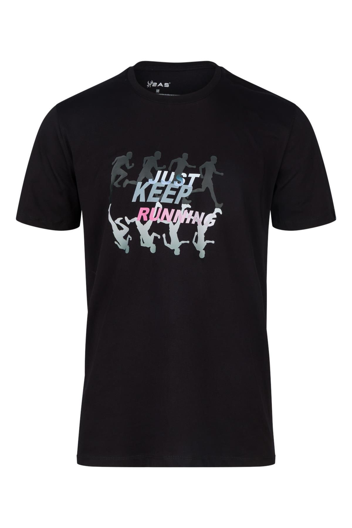 2AS AS Alex Baskılı Erkek Sıfır Yaka T-Shirt