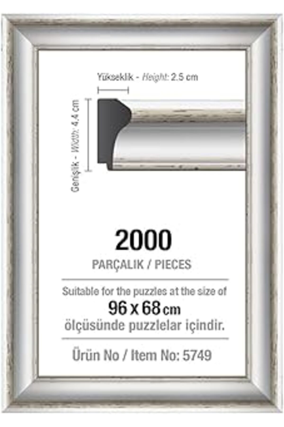 karadağsb Art Puzzle 2000 Parça Beyaz 96 X 68 Cm, 43 Mm, Puzzle Çerçevesi