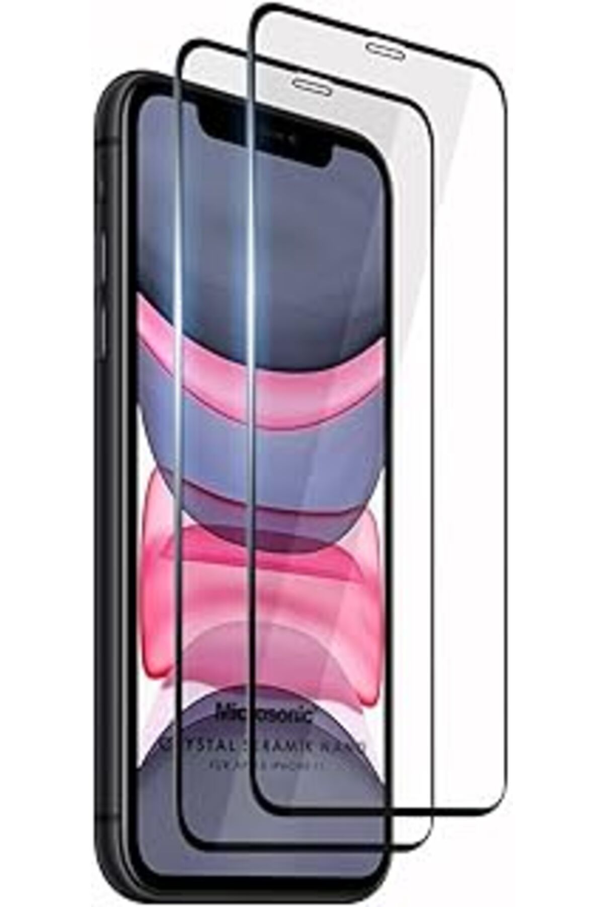Pazarcan Microsonic Apple Iphone 11 Crystal Seramik Nano Ekran Koruyucu Siyah (2 Adet)