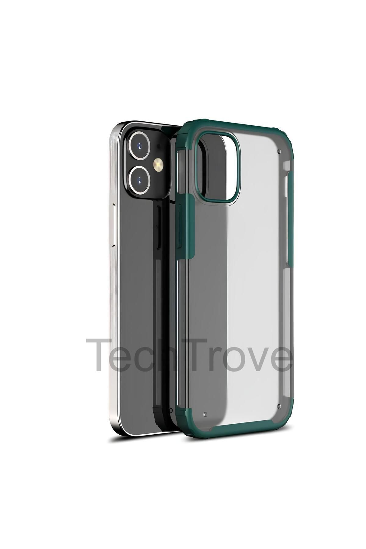 TechTrove Apple iPhone 12 Mini Kılıf Extra Korumalı Arkası Şeffaf Slikon Kapak