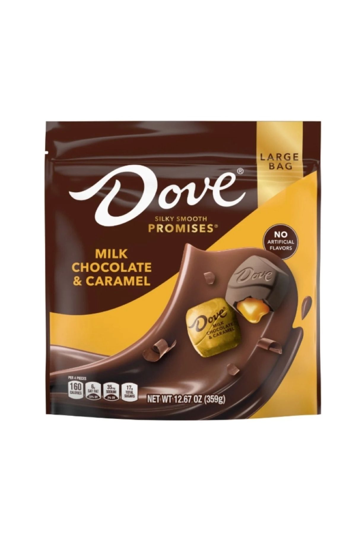 Dove Sılky Smooth Promıses Large Bags Milk Chocolate Caramel 399.2 gr