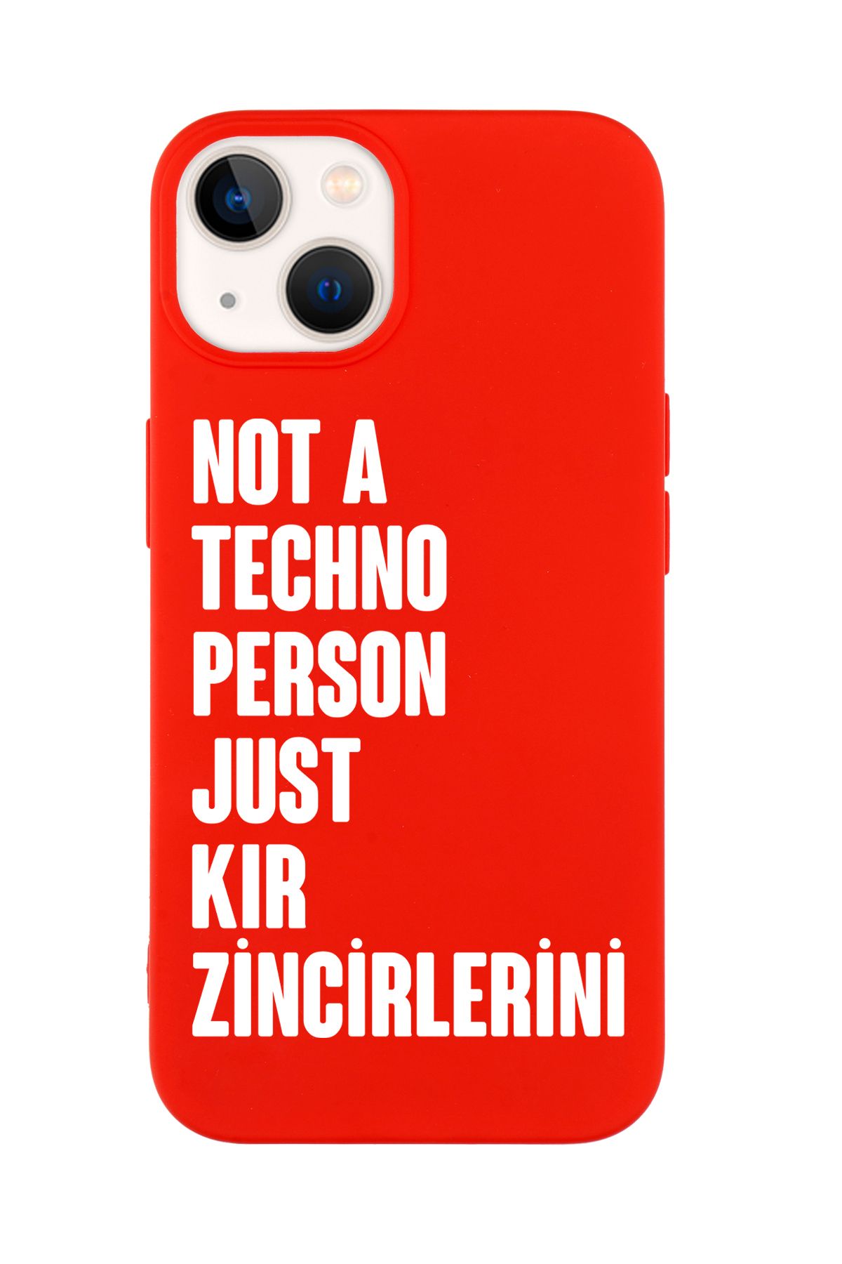 mooodcase iPhone 14 Uyumlu Not Techno Person Just Kır Zincirlerini Desenli Telefon Kılıfı