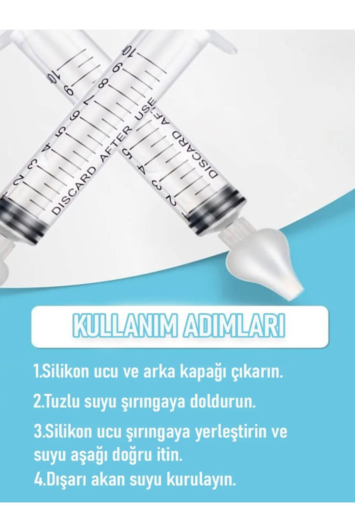 Özasya AVM 2 ADET Burun Şırıngası Bebek Burun Yıkama Kiti Çocuklar için Enejktörü Burun Açıcı fotoğrafı 5 (önizleme)