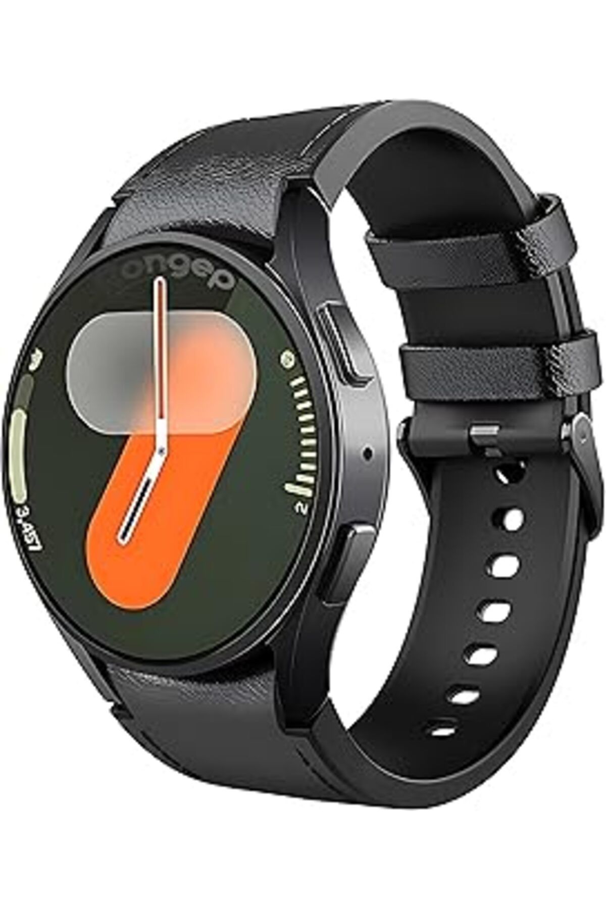 karadağsb Rongep Deri Dokulu Hibrit 20Mm Silikon Kordon Samsung Uyumlu Galaxy Watch Fe/7/6/5/4 Serisi İçin Yu