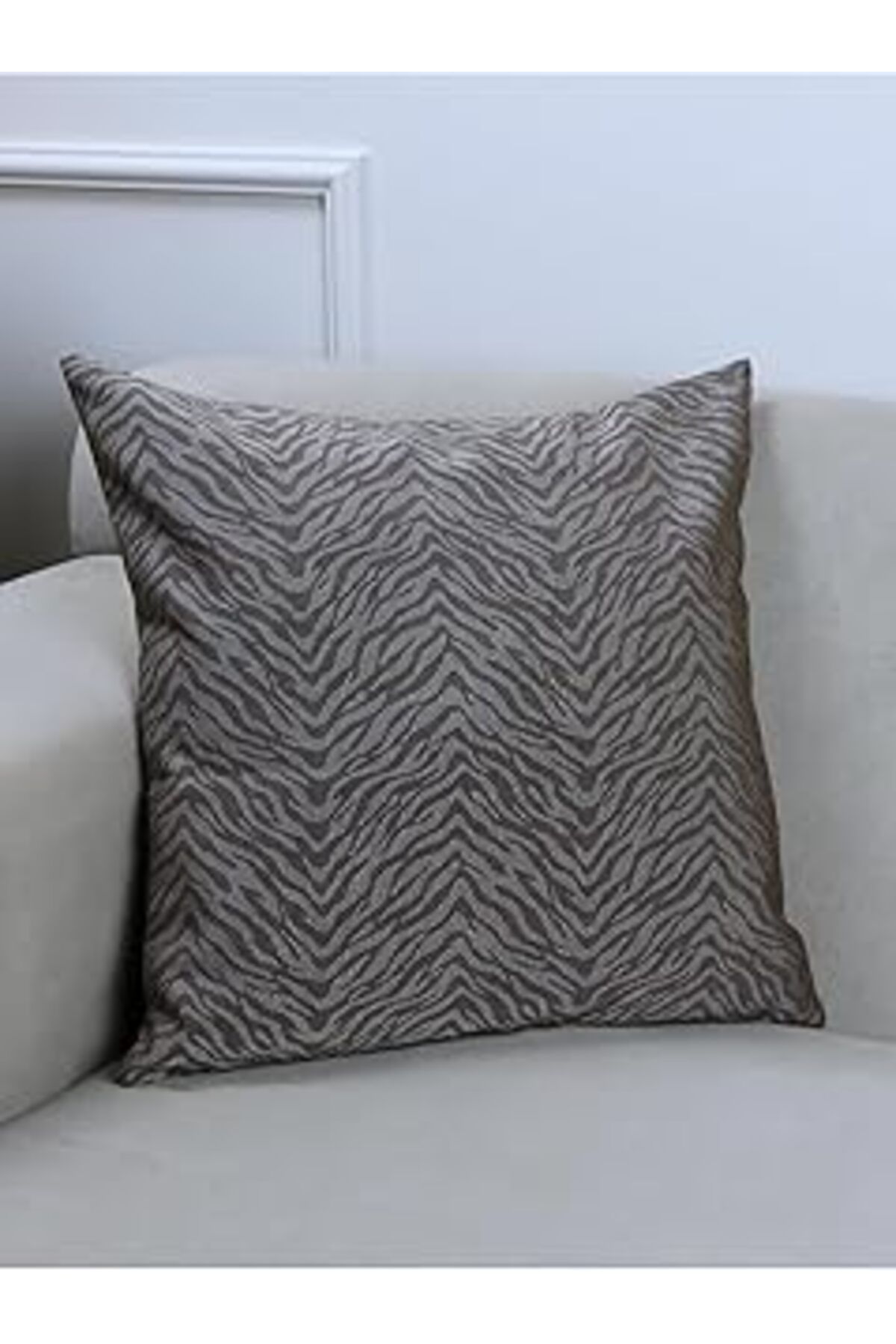 karadağsb Vanilla Home Zebrano Vizon Renkli Zebra Desenli 45X45 Kare Kırlent Kılıfı 45 X 45
