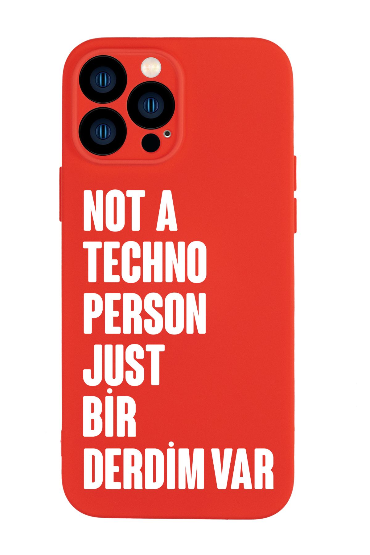 mooodcase iPhone 13 Pro Max Uyumlu Not Techno Person Just Bir Derdim Var Desenli Telefon Kılıfı