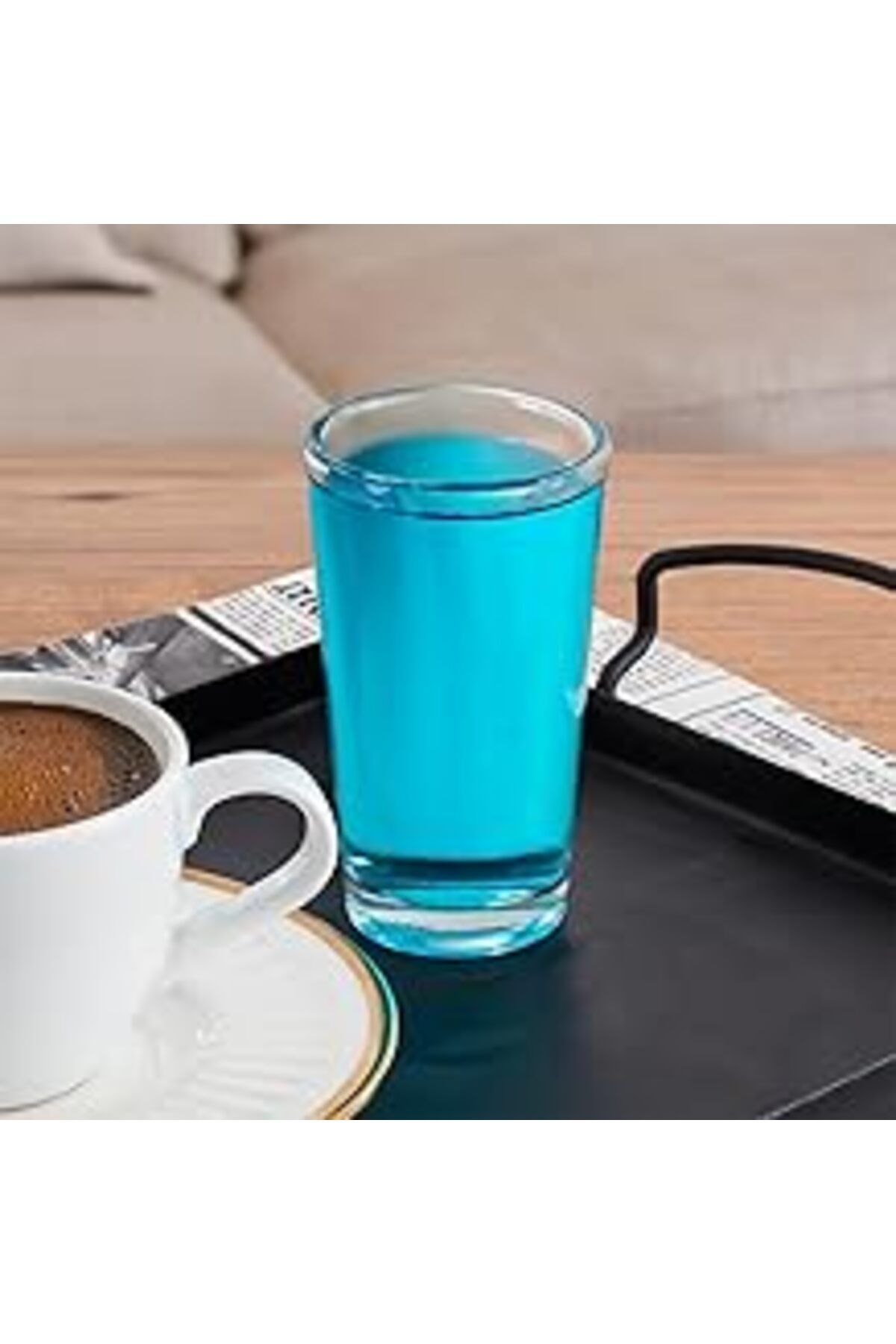 Mu Art Glass 6591 Meşrubat Kahve Yanı Bardağı Sunumluk 6 Adet 100Cc Meşrubat Bardak