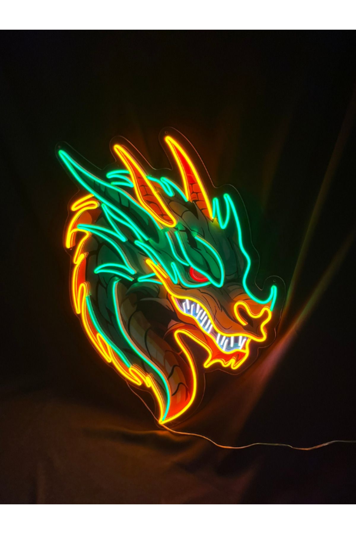vinyuup Baskılı Ejderha Neon Tabela Gaming