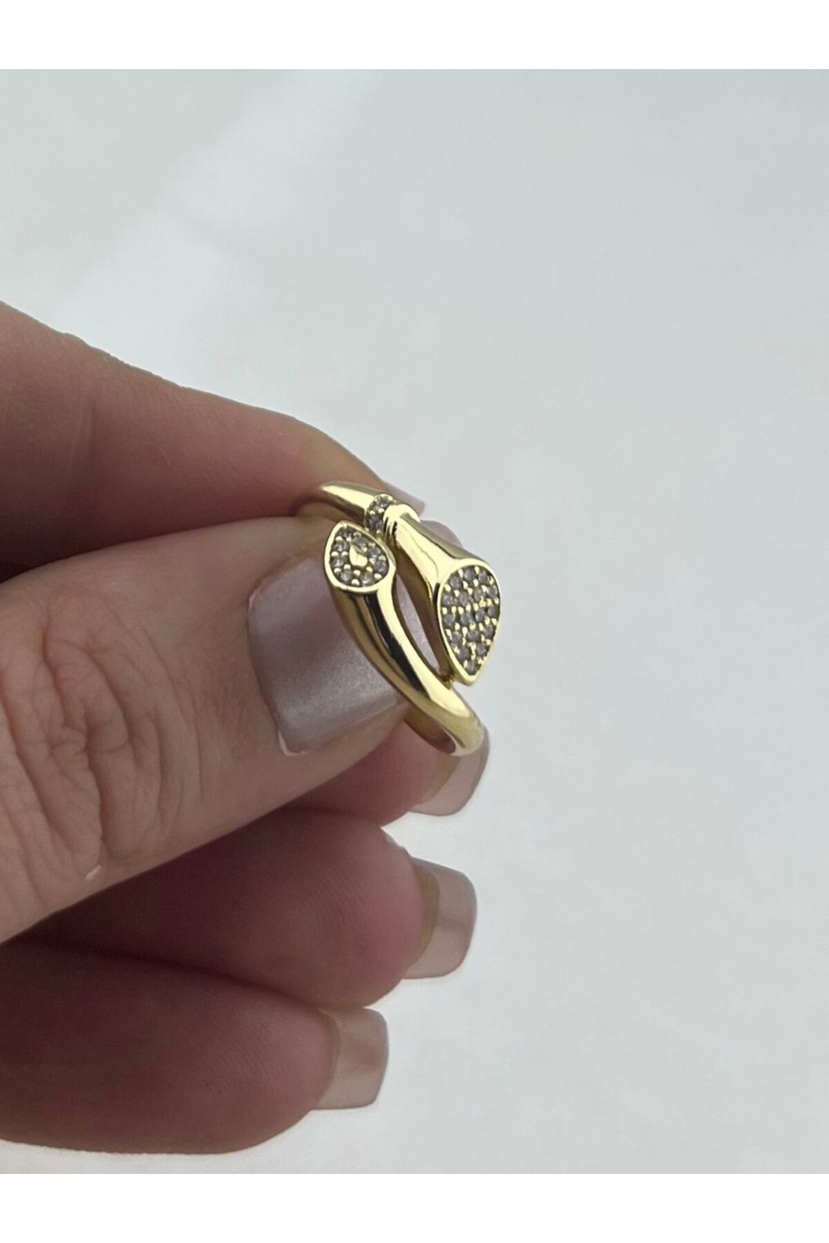 Venom Boutique Bijouterie Accessory Damla Desen Zirkon Taşlı Bloom Kelepçe 14K Gold Xuping Yüzük
