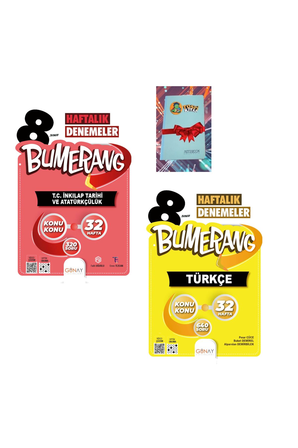 Günay Yayınları 8.Sınıf Bumerang 32’lik Haftalık İNKILAP TARİHİ + TÜRKÇE Denemeleri (NOT DEFTERİ HEDİYE)