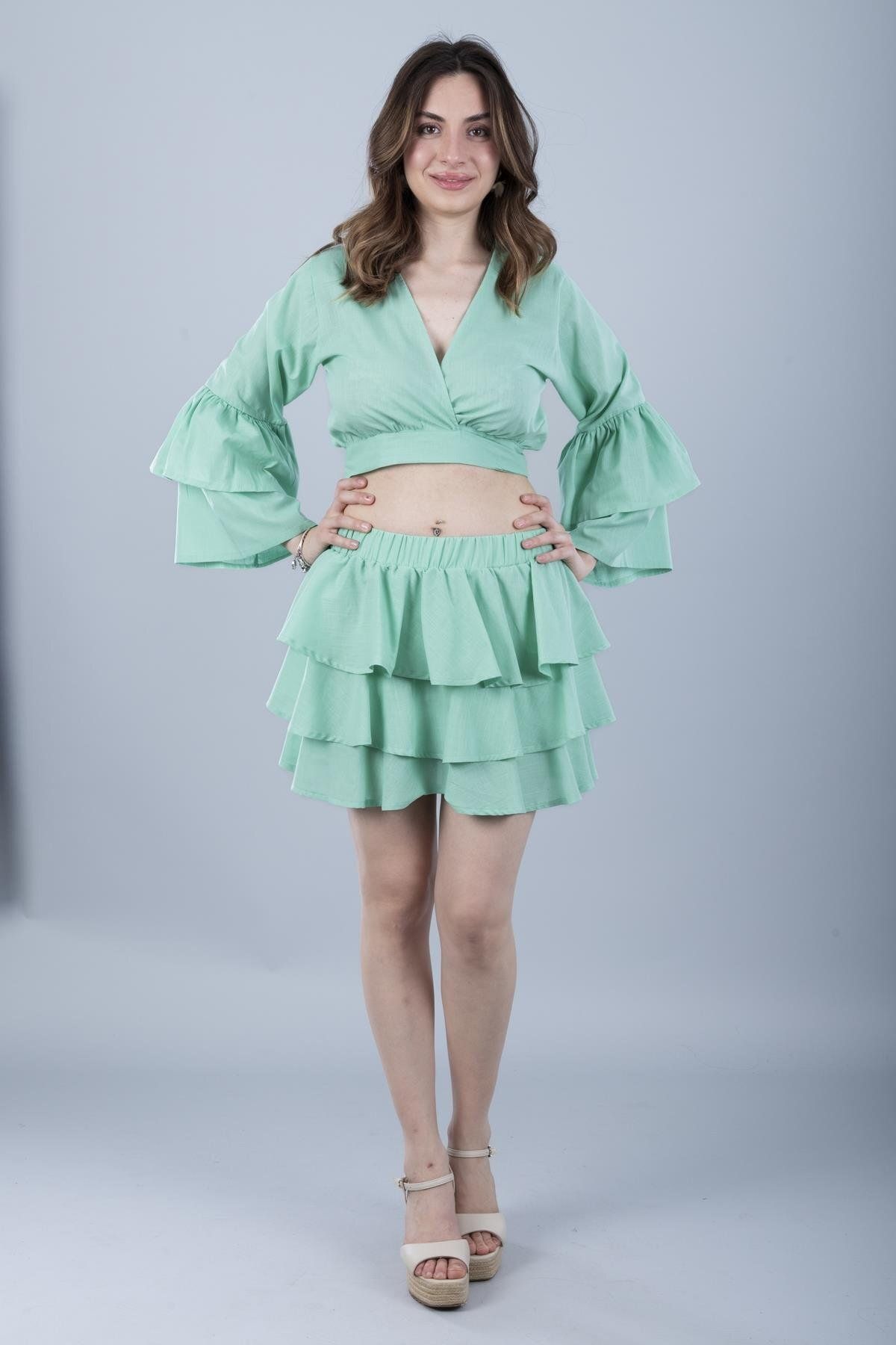 Bonitas Beachwear Pamuklu Etek Mint