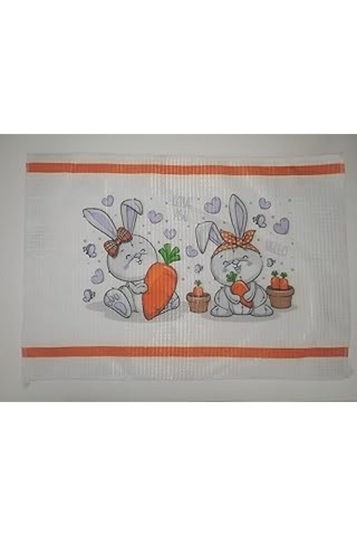 karadağsb Yıkanabilir Beslenme Örtüsü Renkli Desenli Havuç Ve Sevimli Tavşan Temalı Beslenme Bezi 30X45Cm