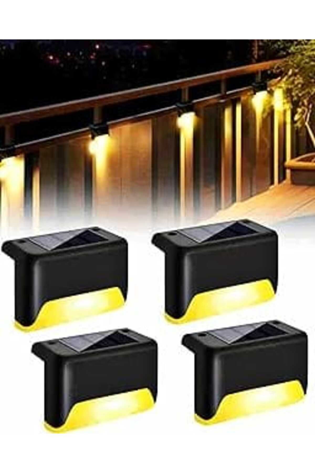 NETWORK ART 4 Adet Led Solar Güneş Enerjili Lamba, Merdiven, Veranda, Bahçe, Balkon Dekorasyon Ve Çit Işık, Köş