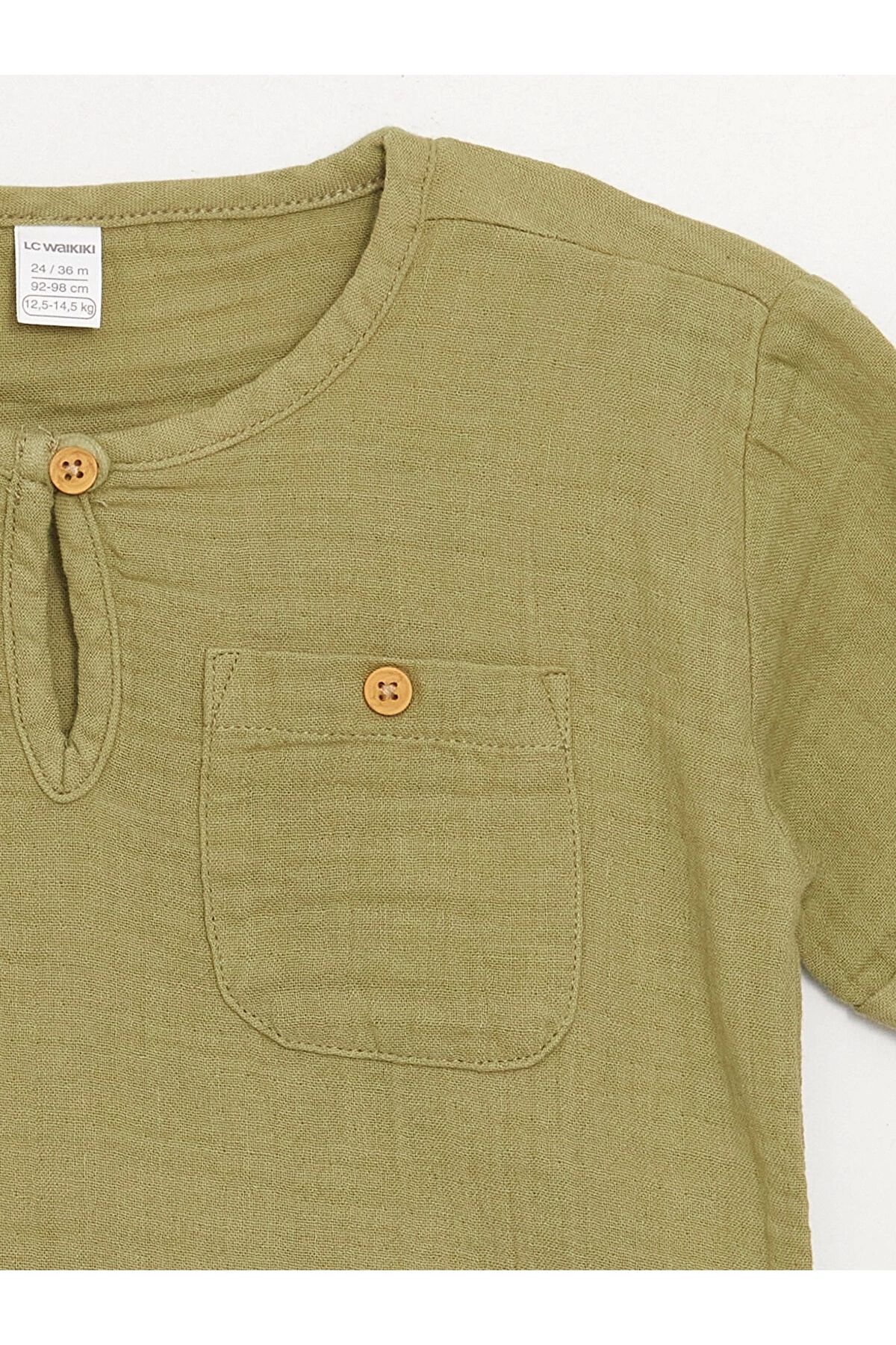 LC Waikiki-Lcw Kids Green Crew Neck Short Sleeve Baby Boy T-Shirt and Pants 2-Piece Set 6
