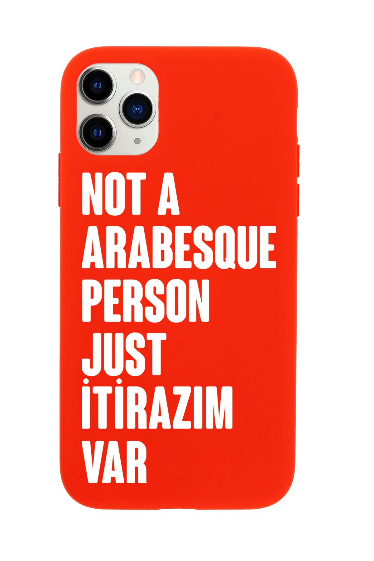 mooodcase iPhone 11 Pro Uyumlu Not Arabesque Person Just İtirazım Var Desenli Telefon Kılıfı