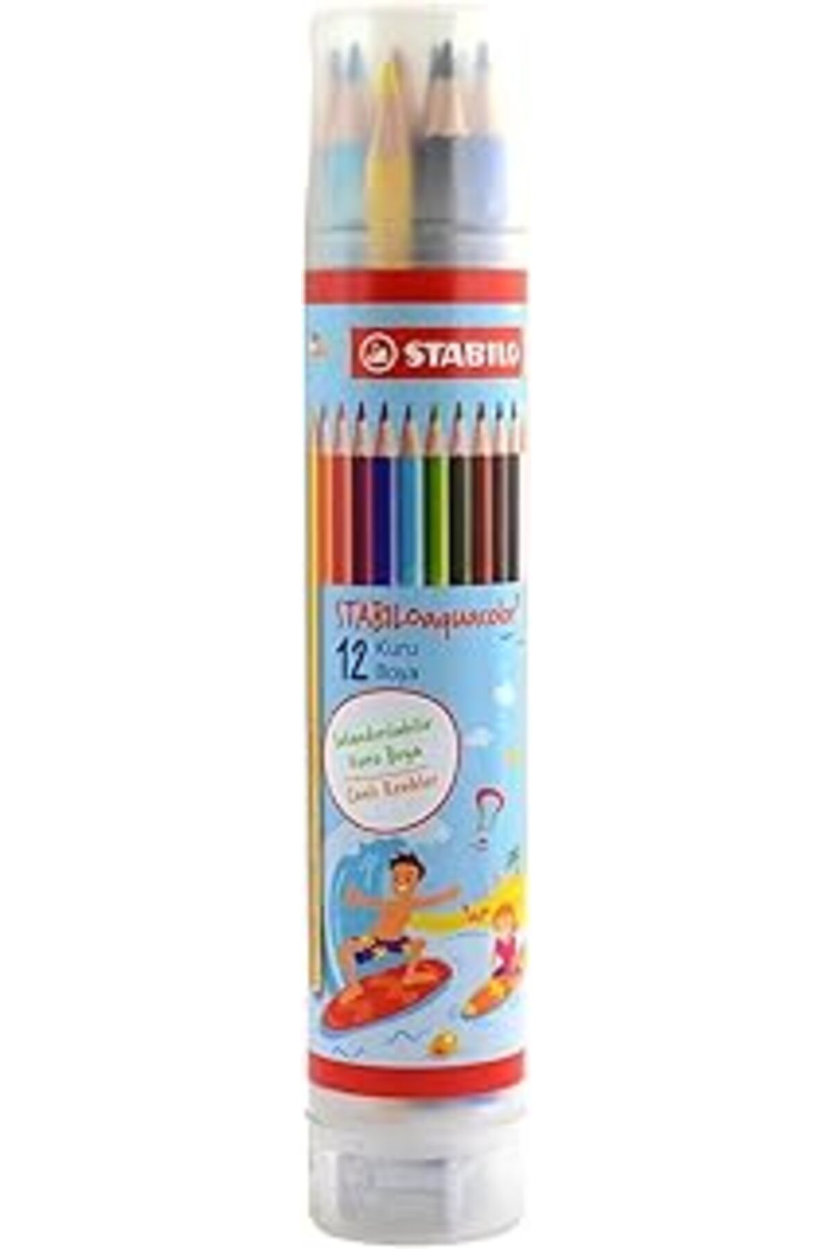 NZM TİCARET Aquacolor - Kuru Boya Kalemi - 12'Li Tüp - Çeşitli Renkler