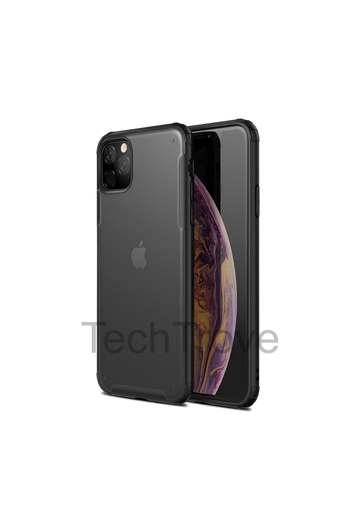 TechTrove Apple iPhone 11 Pro Max Kılıf Extra Korumalı Arkası Şeffaf Slikon Kapak