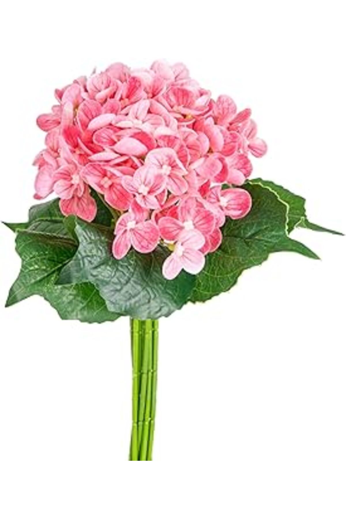 Mu Art Ahşap Herdekora Yapay Çiçek Islak Dokulu Ortanca Buket Pembe 26 Cm.